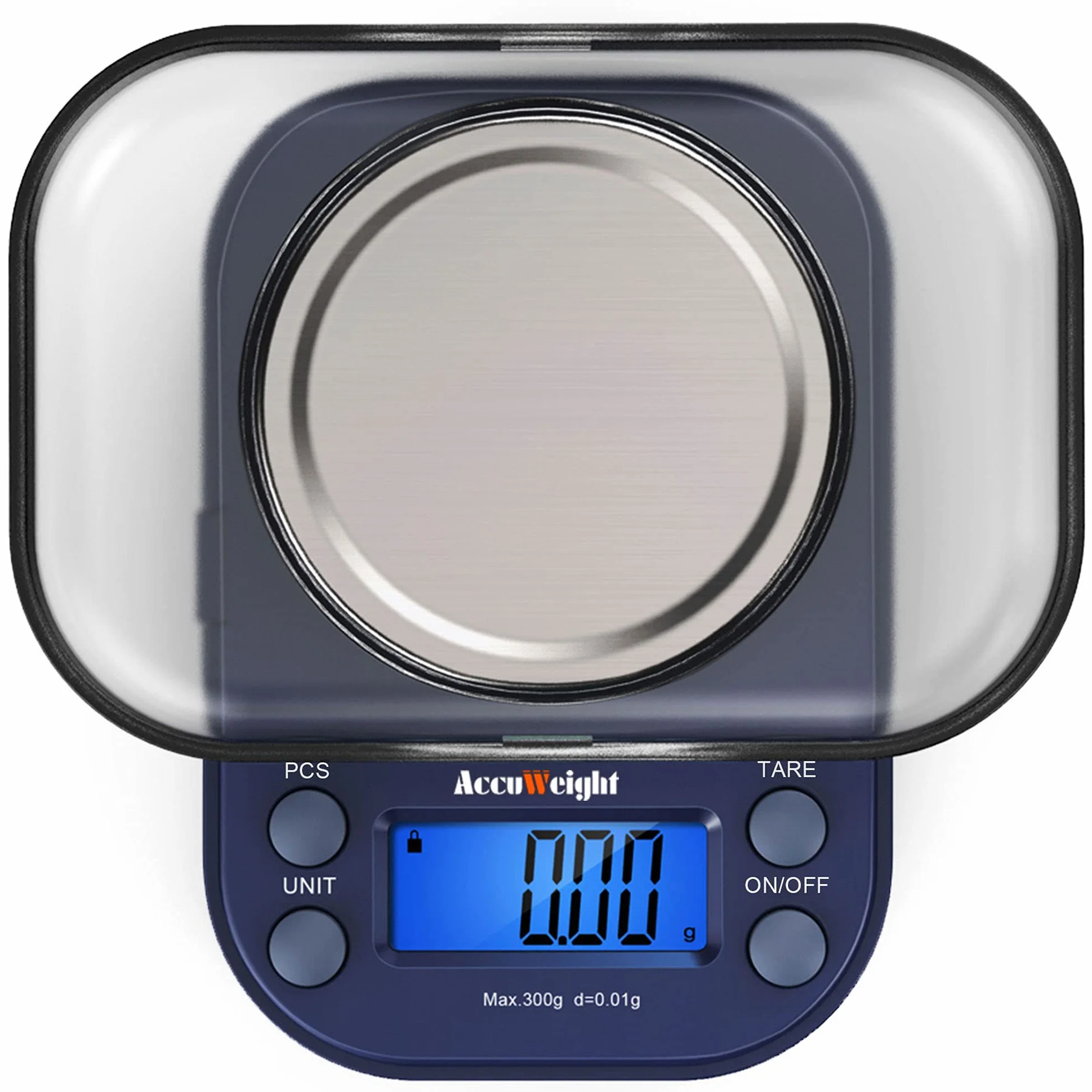 ACCUWEIGHT 300/0,01 g waga jubilerska, waga pocztowa, waga gramowa, waga kieszonkowa, do biżuterii, do przypraw, precyzyjna waga z funkcją liczenia, miska do ważenia