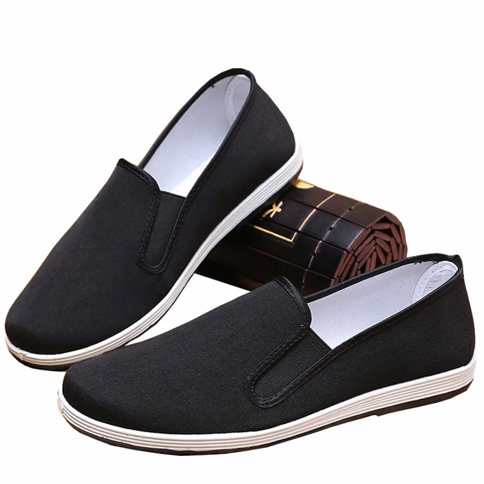 Kapcie w stylu chińskim Kung Fu Martial Arts Tai Chi buty gumowa podeszwa, uniseks, czarne