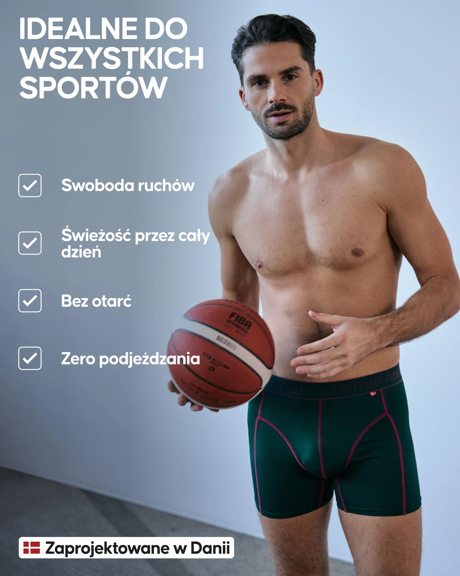 DANISH ENDURANCE Sportowe Bokserki Męskie, Profesjonalna Bielizna Termoaktywna, Nie Podwijają Się, Gwarancja Antydziurkowa, 3-PACK