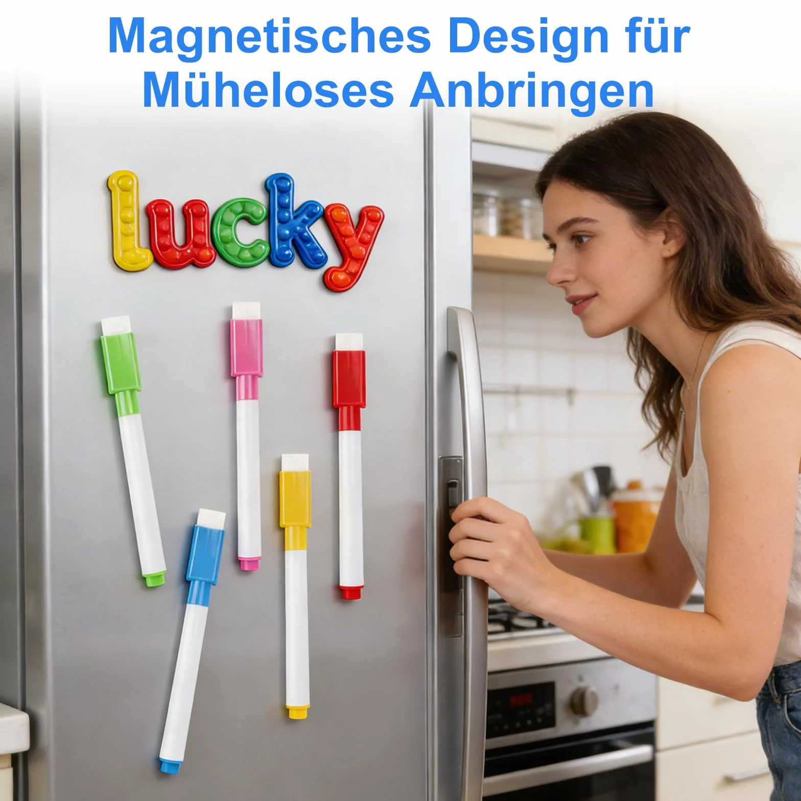 32 markery magnetyczne, 9 kolorów, do suchościeralności, z 4 sztukami gąbki, z cienką końcówką, zmywalne, do biura, szkoły, domu itd
