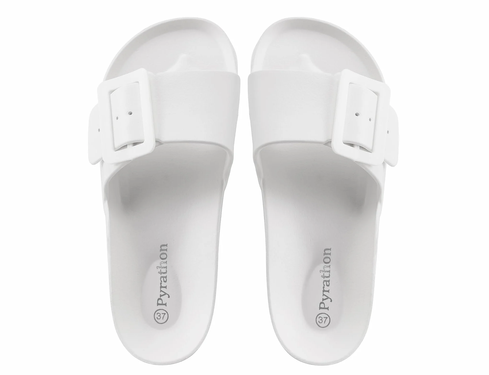 Kobiety Sliders Lekkie regulowane basen Flip Flops Sandały Slides,39EU,Biały