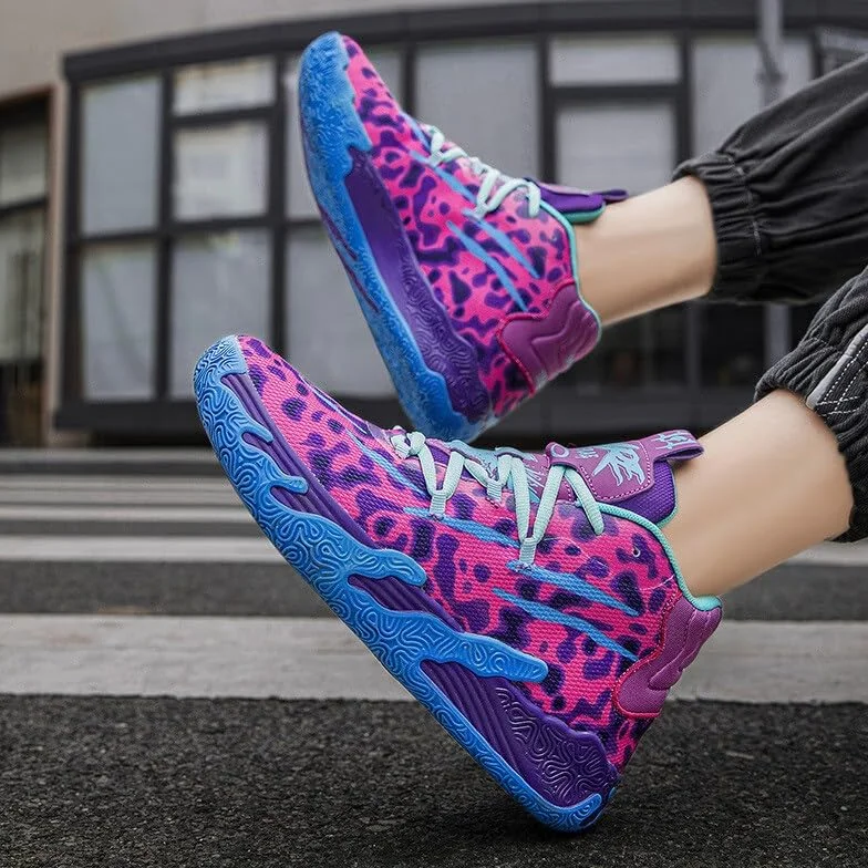 Bolognifi Uniseksowe buty do koszykówki z wysoką cholewką, antypoślizgowa gumowa podeszwa, idealne do treningów i gier na świeżym powietrzu(Pink,39 EU)