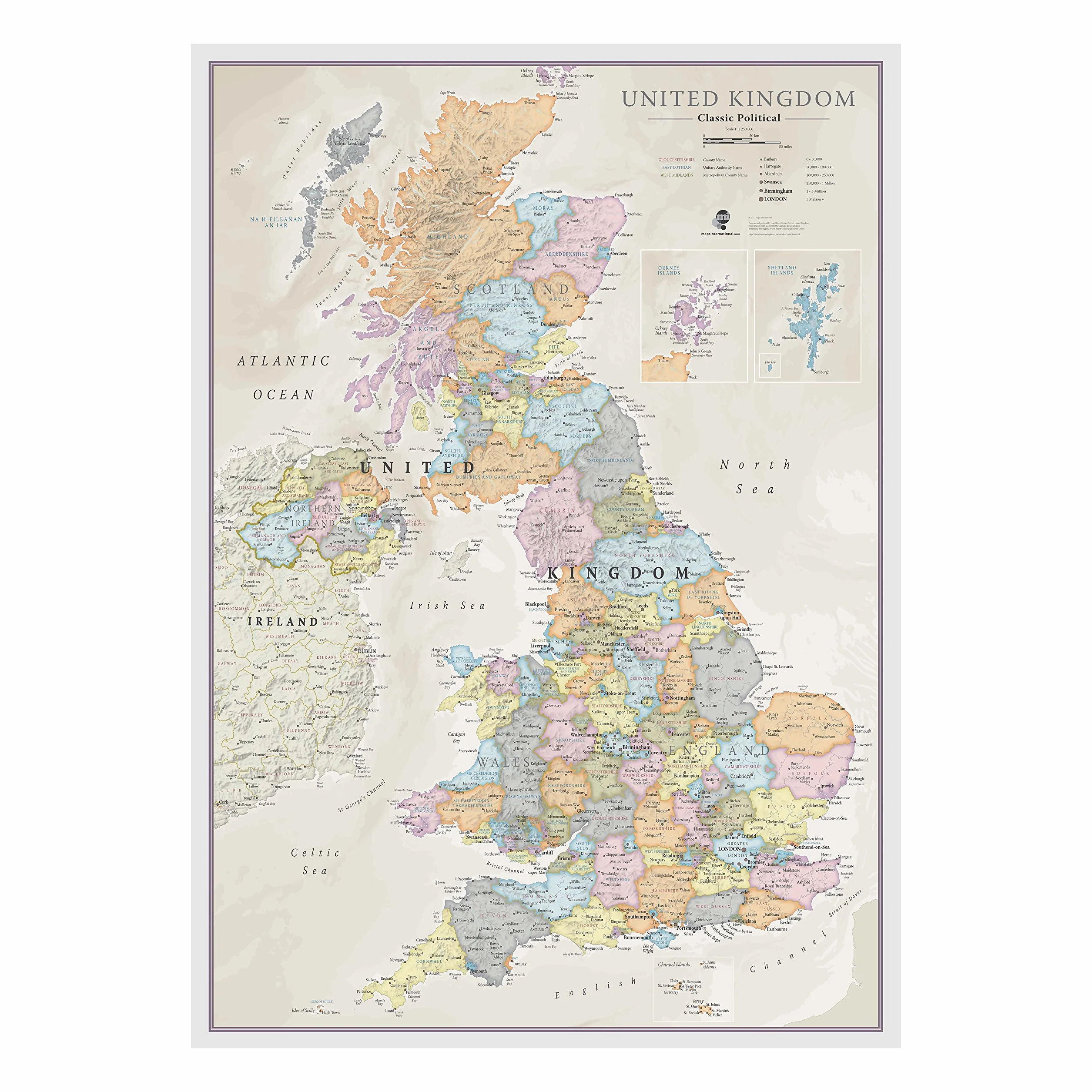 United Kingdom political classic wallmap