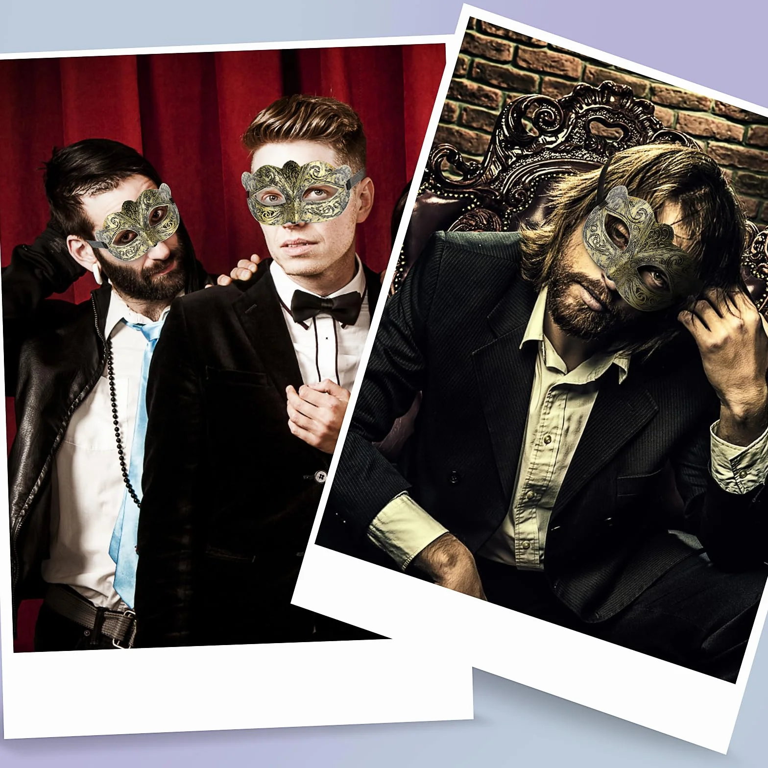 Sibba Maska maskaradowa dla mężczyzn, weneckie maski, na imprezę, bal, vintage, kostium na Halloween, Mardi Gras, maska na Boże Narodzenie, do przebrania, cosplay, studniówki, akcesoria karnawałowe