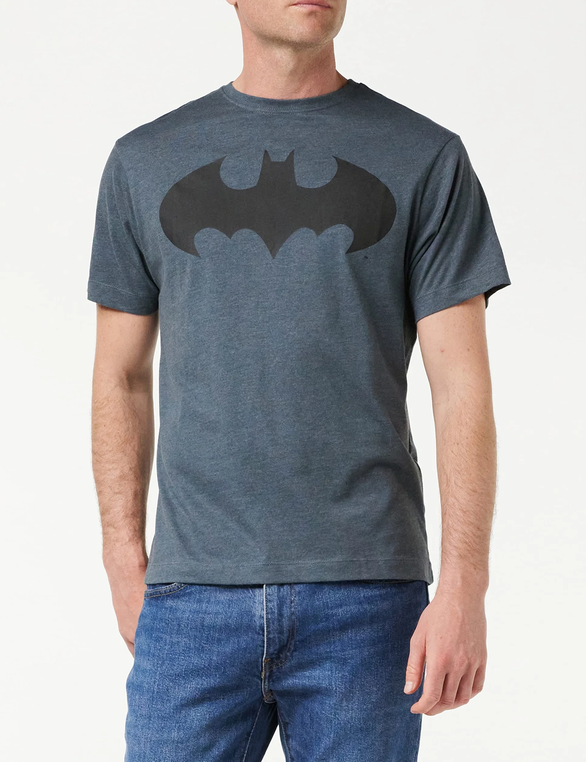DC Comics Koszulka męska Mono Batman, Ciemnoszary wrzosowy, XXL