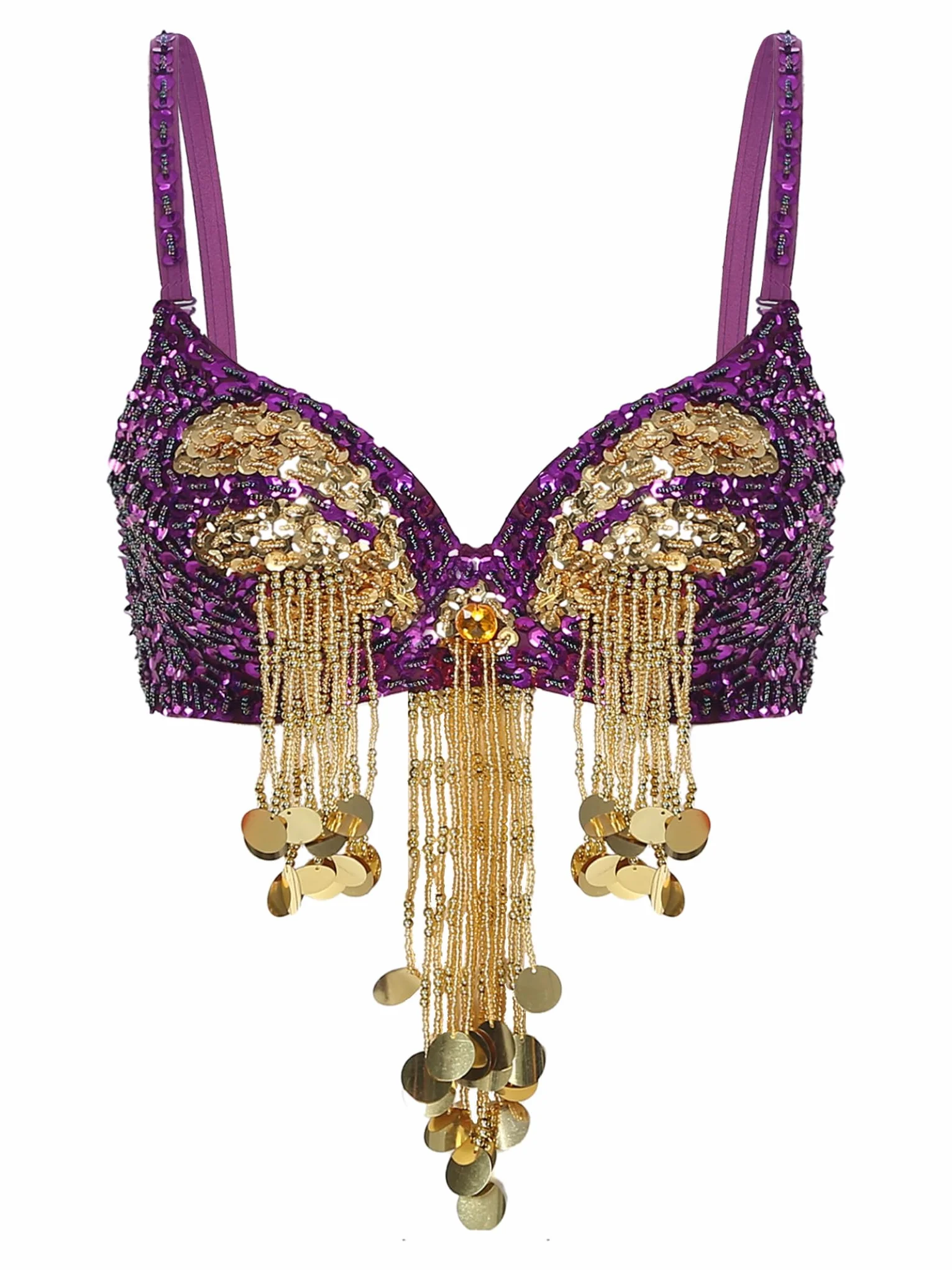 Jugaoge Damski biustonosz w kształcie syrenki, błyszczące cekiny, ramiączka spaghetti, biustonosz, bikini, topy, bling, na imprezę, do gogo, stroju, klubu