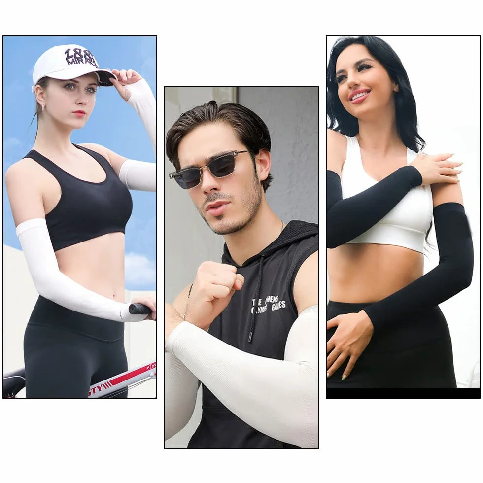 flintronic Ochrona przed promieniowaniem UV, rękawy na ramię anty-UV, bardzo elastyczne oddychające mankiety, sportowe rękawy uniseks, rękawy chłodzące lodem, UPF 50+