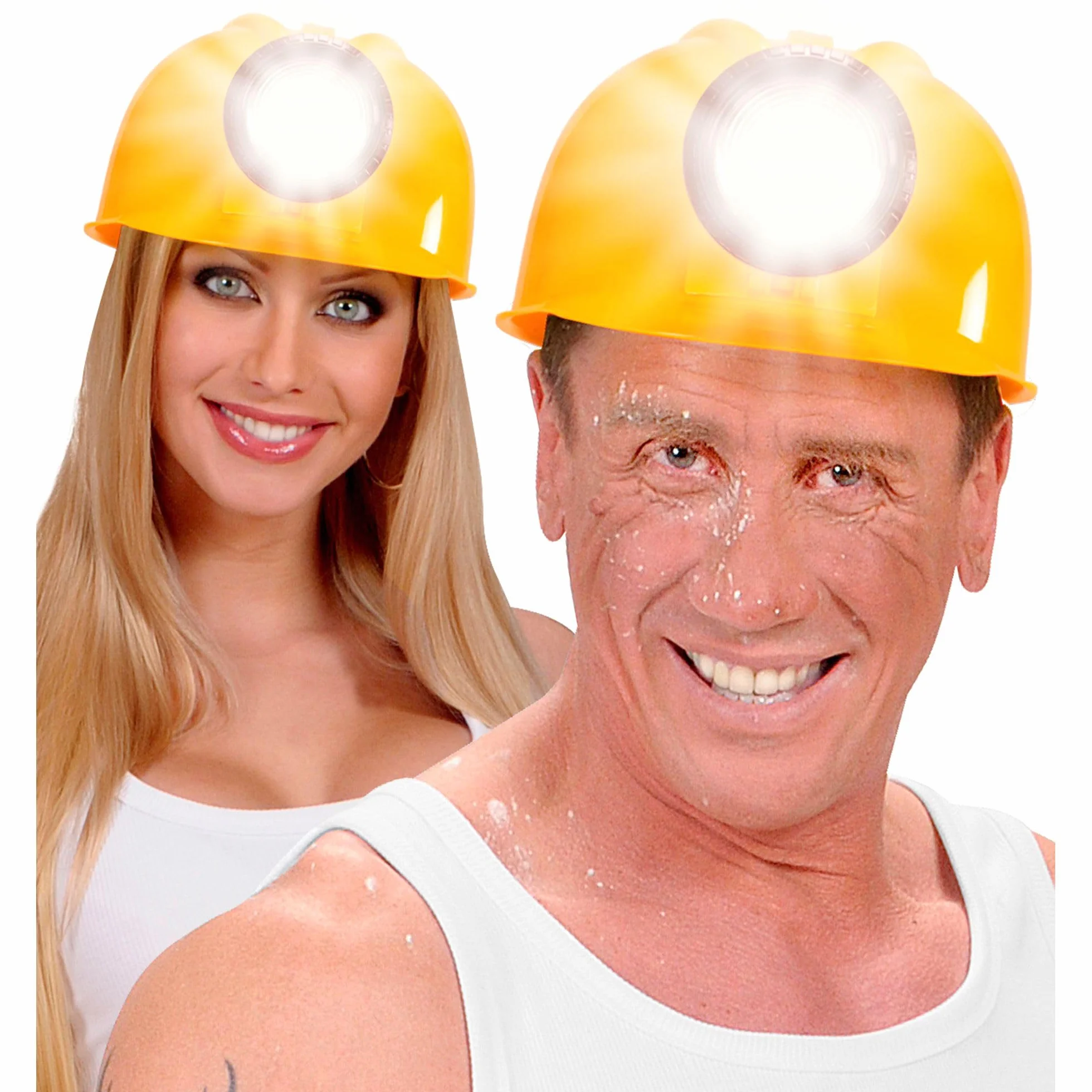 Widmann 03306 - kask budowlany z lampą, wykonany z twardego plastiku, dla dorosłych