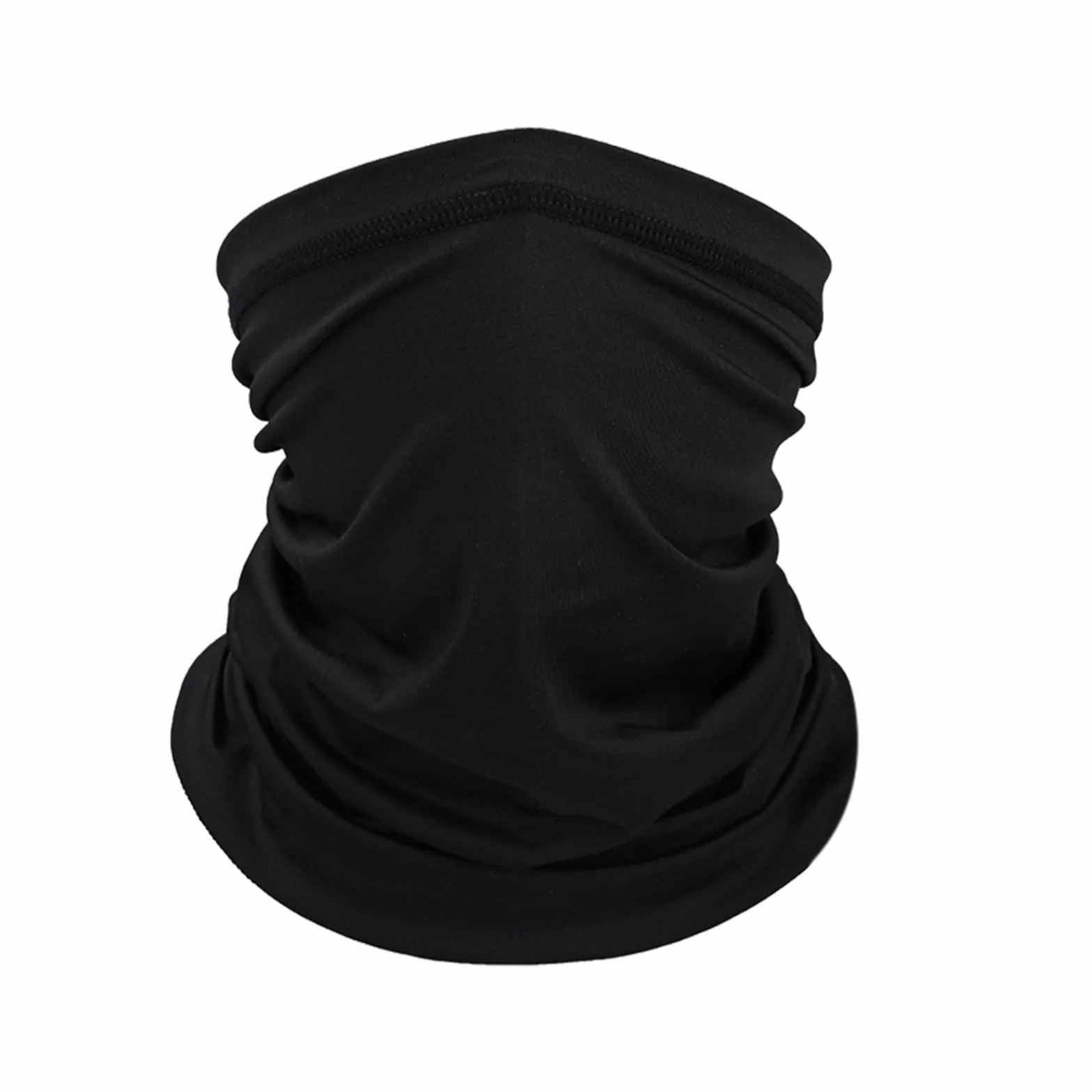 WLLHYF Bandana Mankiety na szyję Wielofunkcyjne nakrycie głowy Nakrycie twarzy do jogi Bieganie Wędrówka Jazda na rowerze Elastyczny Szalik Komin Unisex Opaska na czoło Odporna na promieniowanie UV Ochrona twarzy, czarny, jeden rozmiar