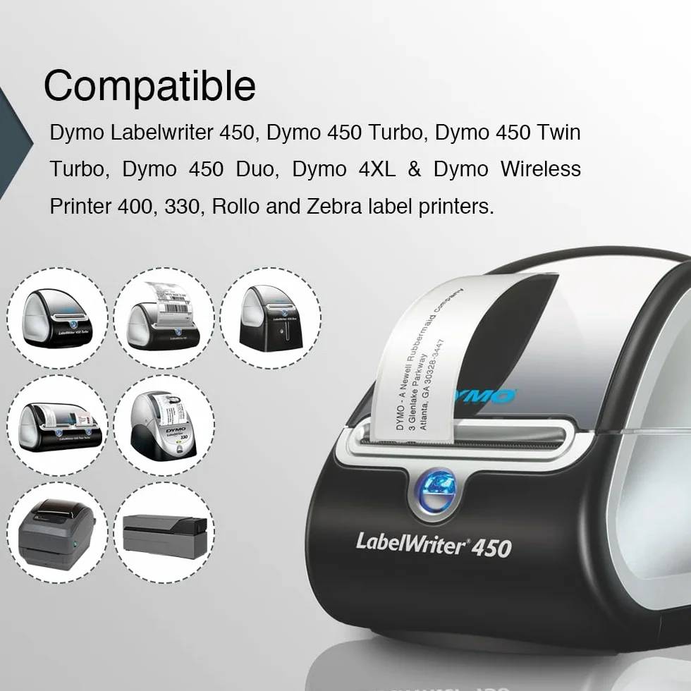 BETCKEY - 2 Rolek 99010 Etykiet Kompatybilne z DYMO S0722370, 28mm x 89mm, 700 Etykiety Adresowe Sztuk do LabelWriter 450 4XL, NIE do 550/5XL