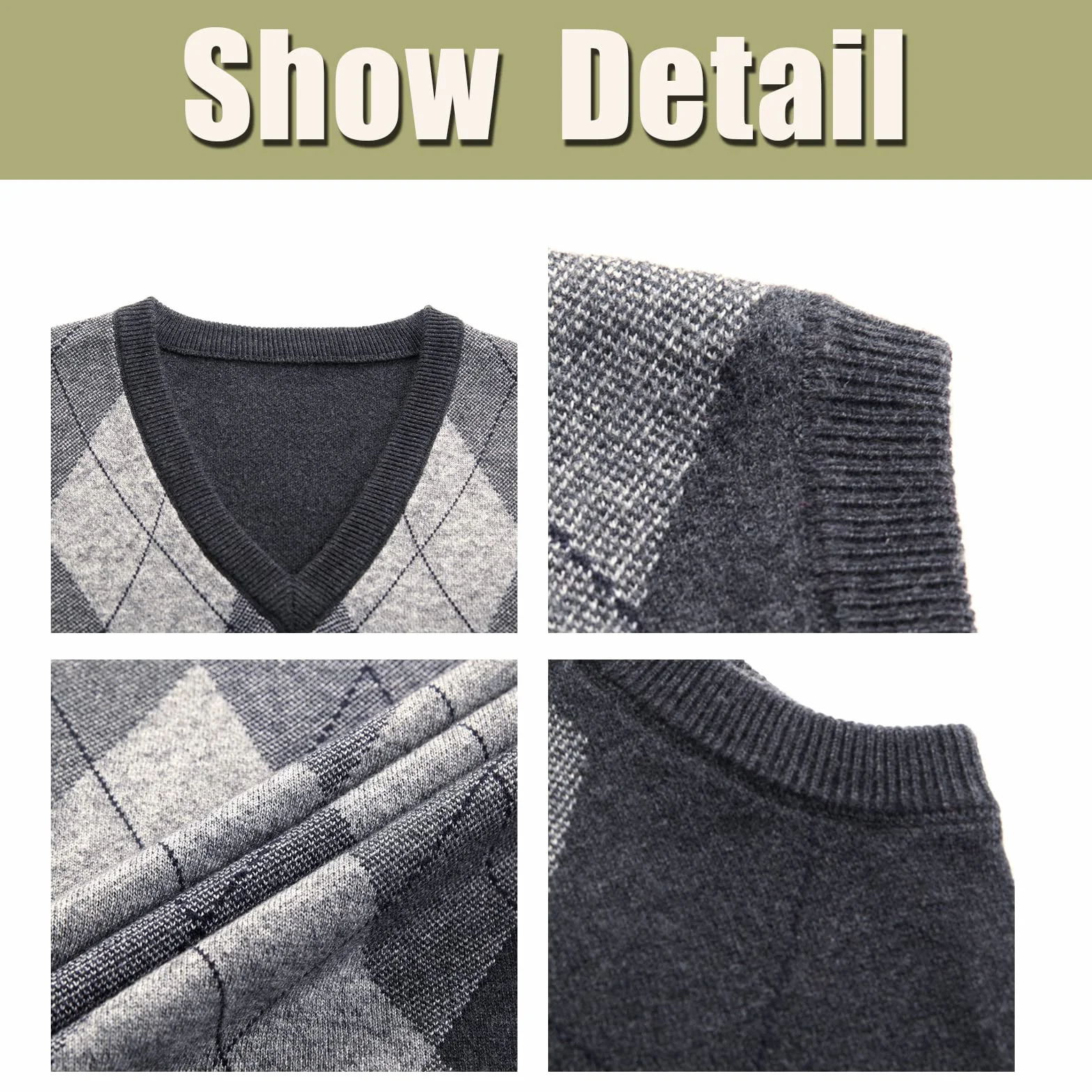 męskie dzianinowe bez rękawów bez rękawów Casual sweter z dekoltem w serek z dzianiny kamizelka sweter z argyle biznes dzianina kamizelka Gentleman Slipover jesienno-zimowy sweter