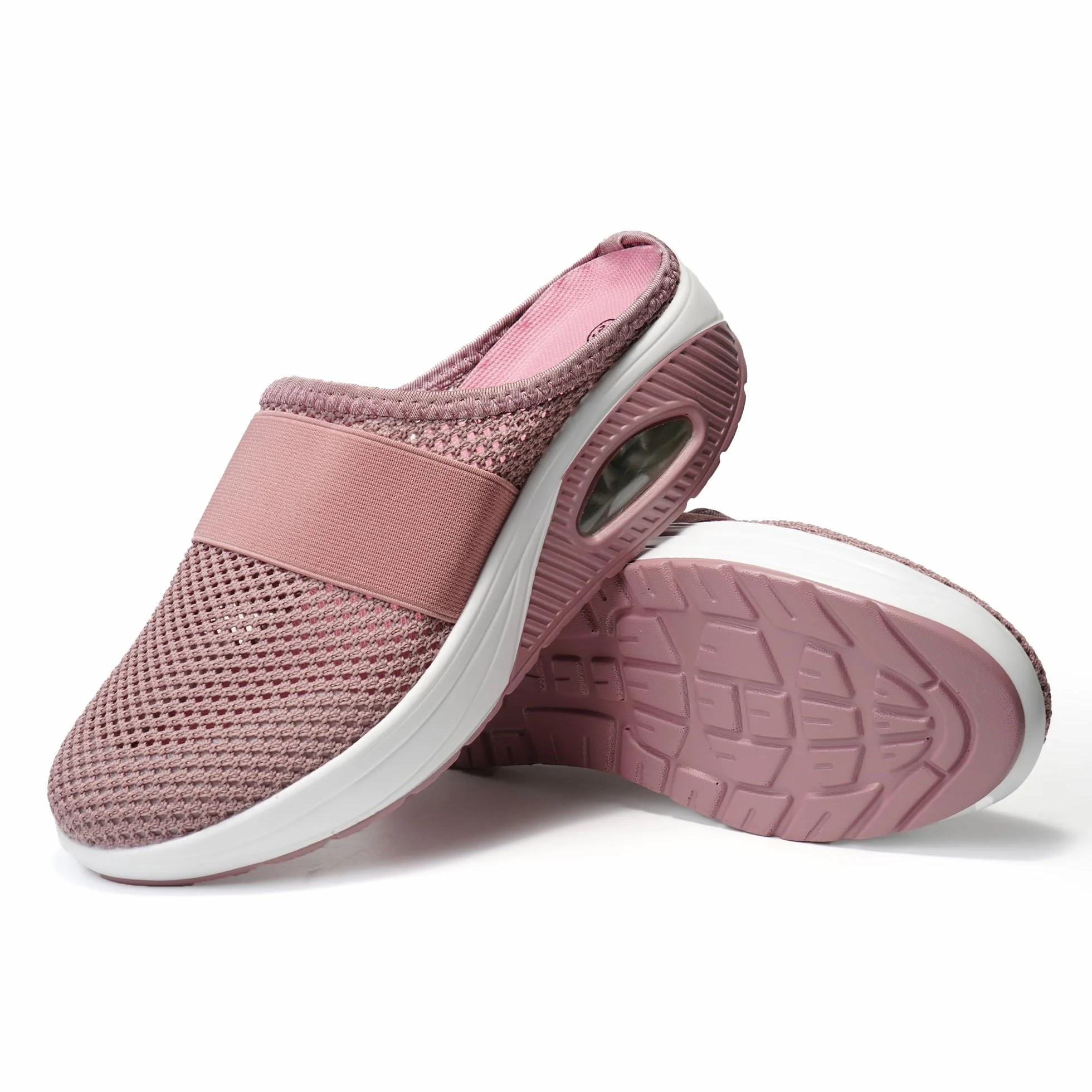 JOMIX Ortopedyczne buty damskie, buty zdrowotne, sandały, na lato, miękki obcas na koturnie, z zapięciem na rzepy, antypoślizgowe buty domowe