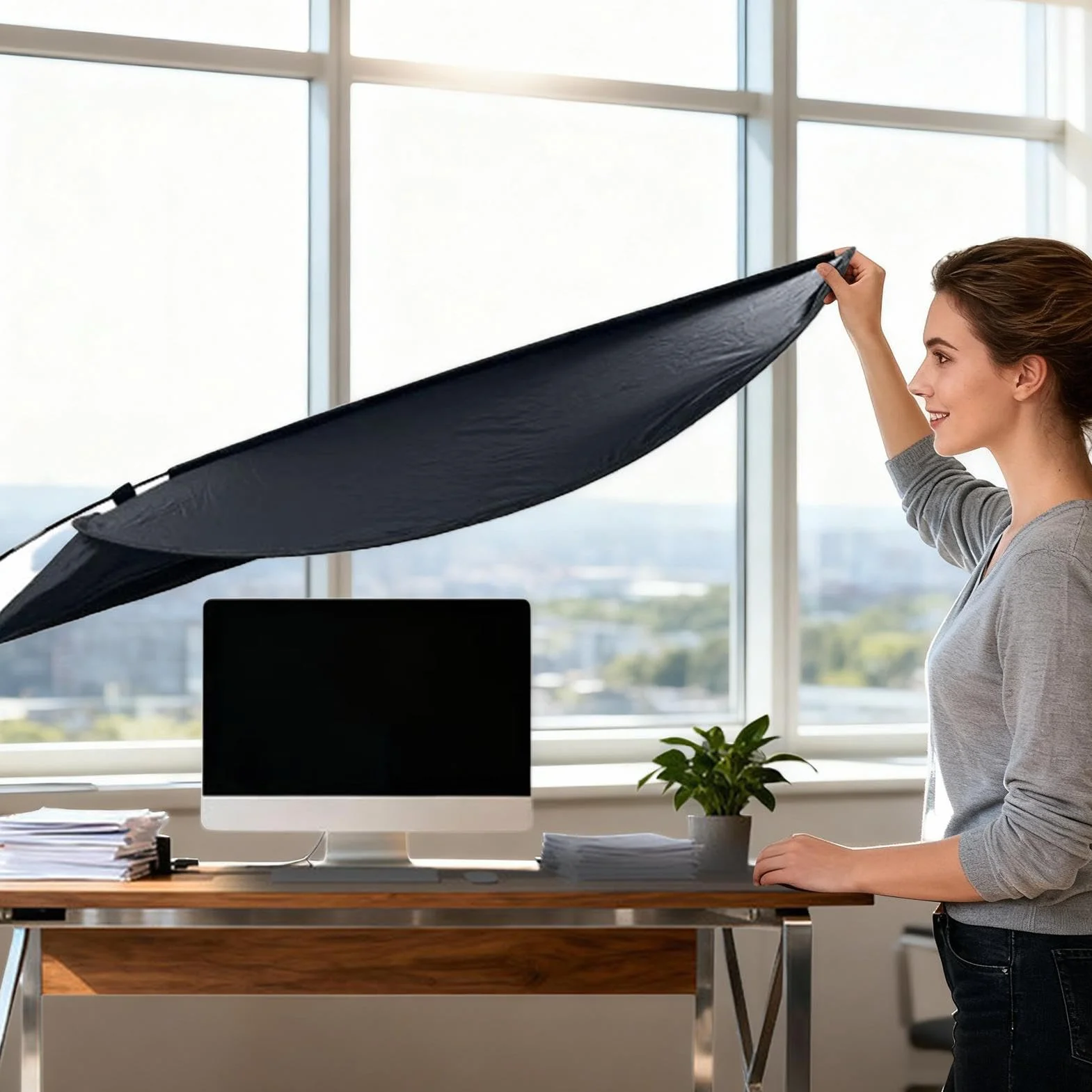 Cubicle Light Shield - Adjustable Anti-Glare Desk Shade, Flexible Privacy Canopy, Soft Light Block Panel, Cubicle Roof for Relaxation, Home, Studio, Computer, Comfort