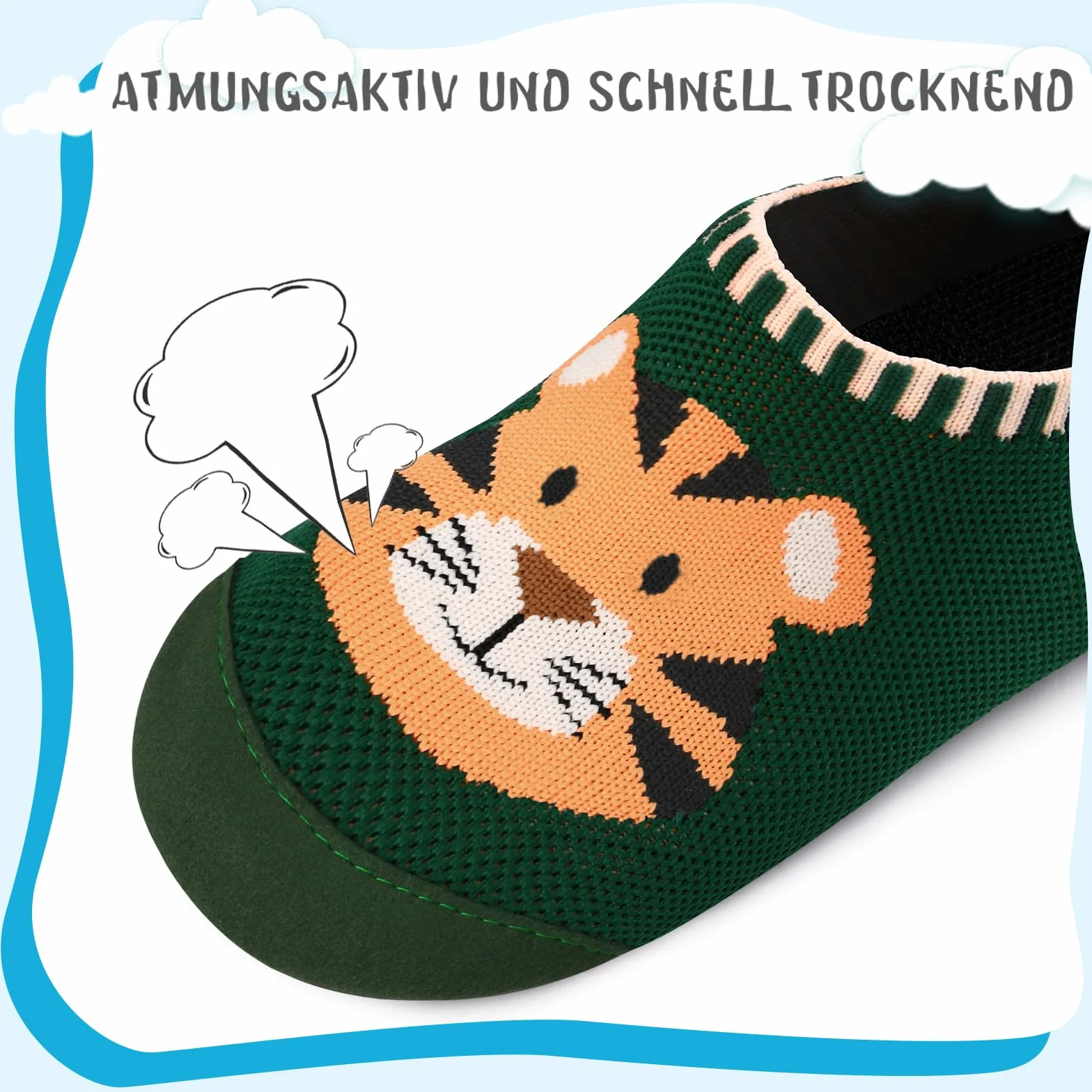 Kyopp Kapcie dziecięce dla chłopców i dziewczynek, oddychające buty domkowe, buty boso, antypoślizgowe pantofle