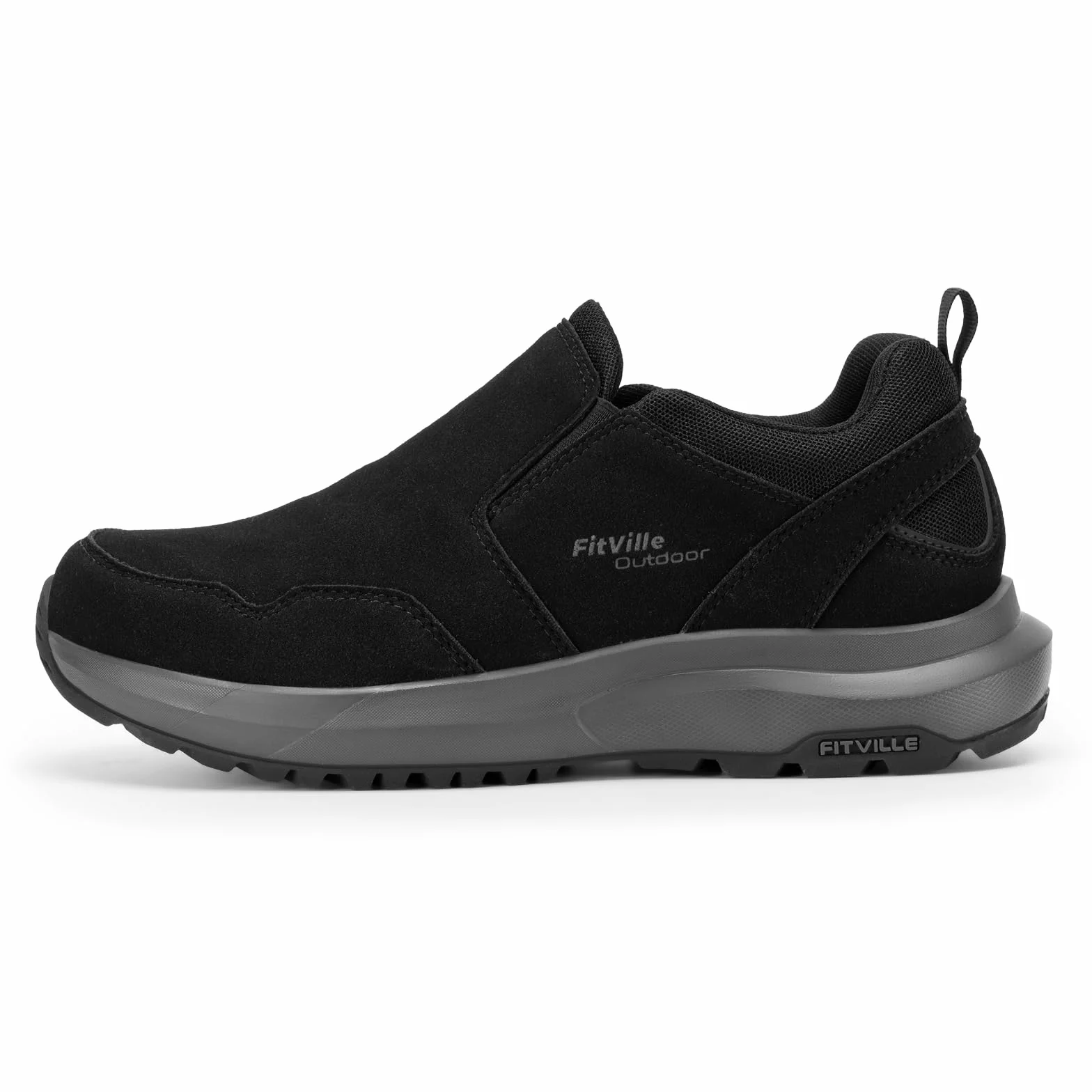 Buty do chodzenia FitVille Męskie bardzo szerokie trekkingowe Antypoślizgowe buty outdoorowe Lekkie oddychające do chodzenia ze wsparciem łuku stopy