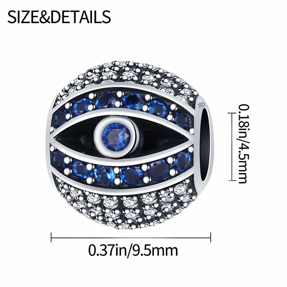 Charms Charms do bransoletek 925 Sterling Silver Devil's Eye Bransoletki srebrne damskie