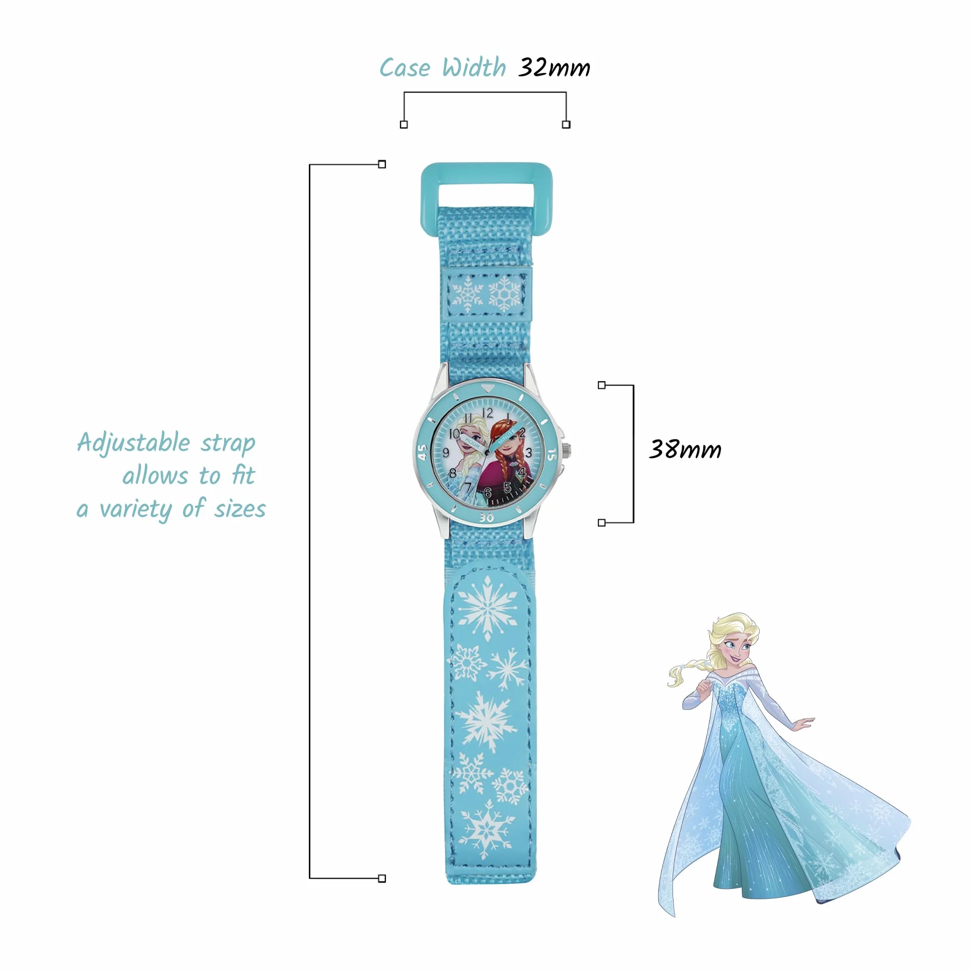 Disney Frozen turkusowy pasek czas nauczyciel zegarek, pasek