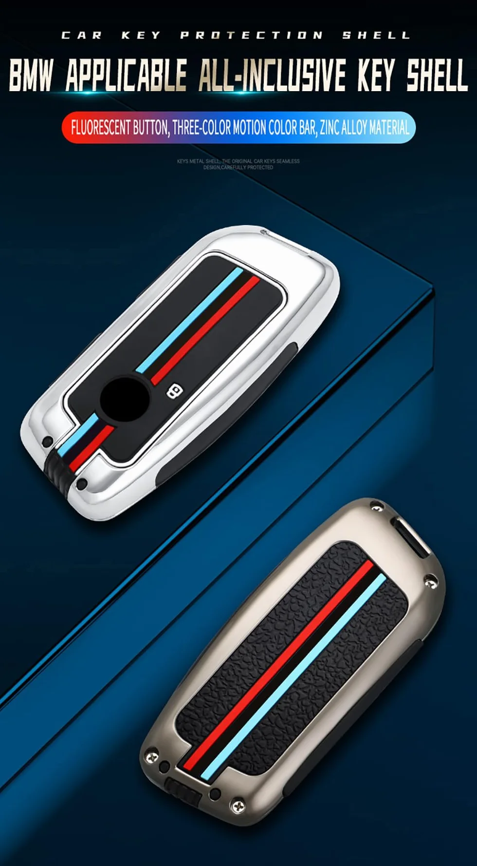 ontto Metalowe etui na kluczyki samochodowe, etui na klucze, pasuje do BMW X1 X7 M Sport 223i iX40 iX50 xDrive i4 IX1 7 740LI G07 XM I7 2022-2023 etui ochronne breloczek etui na klucze, czarne