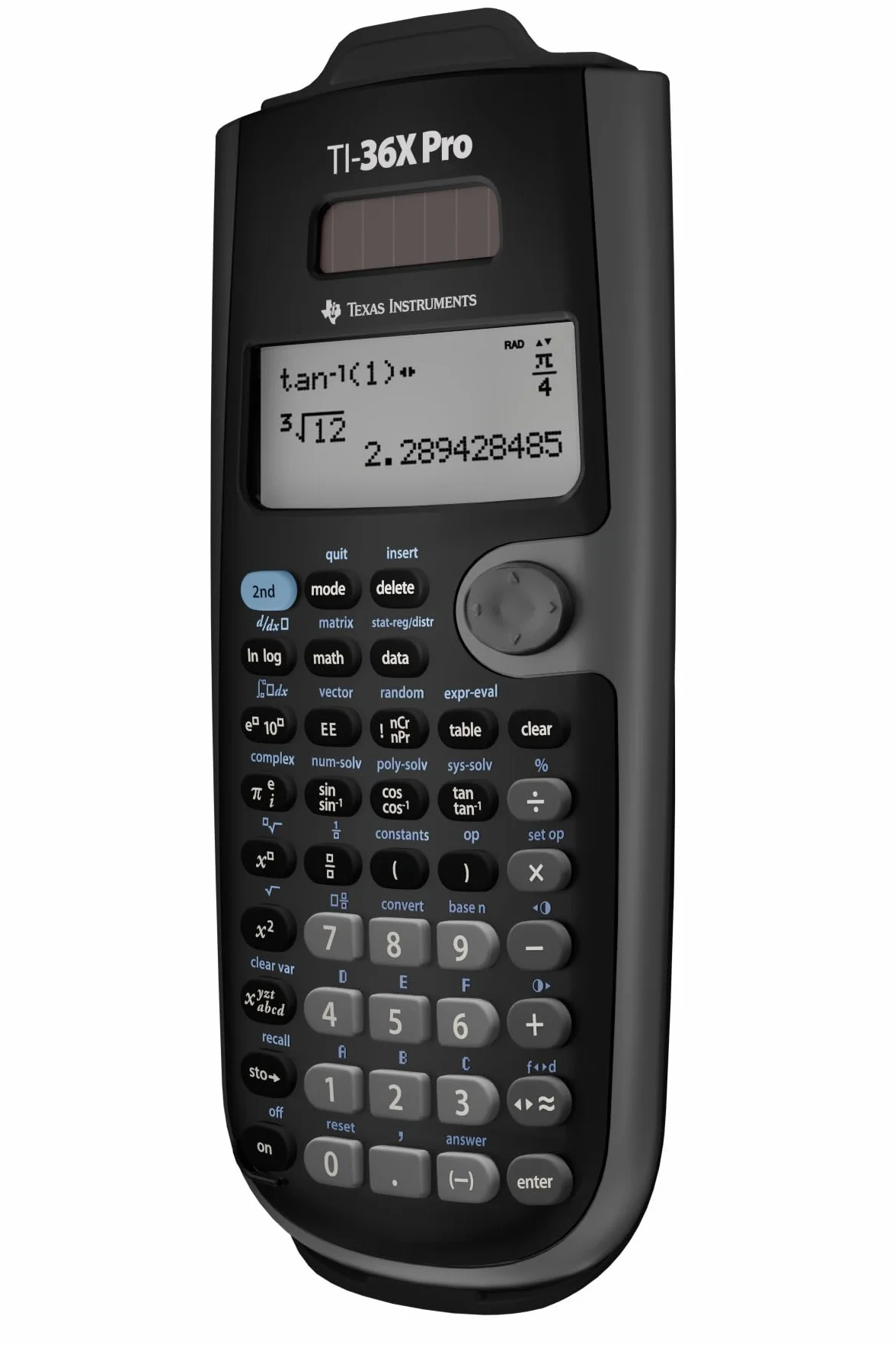 Texas Instruments TI-36X Pro kalkulator szkolny (4-liniowy), tylko z instrukcją i językiem francuskim, 36PRO/TBL/1L1, czarny