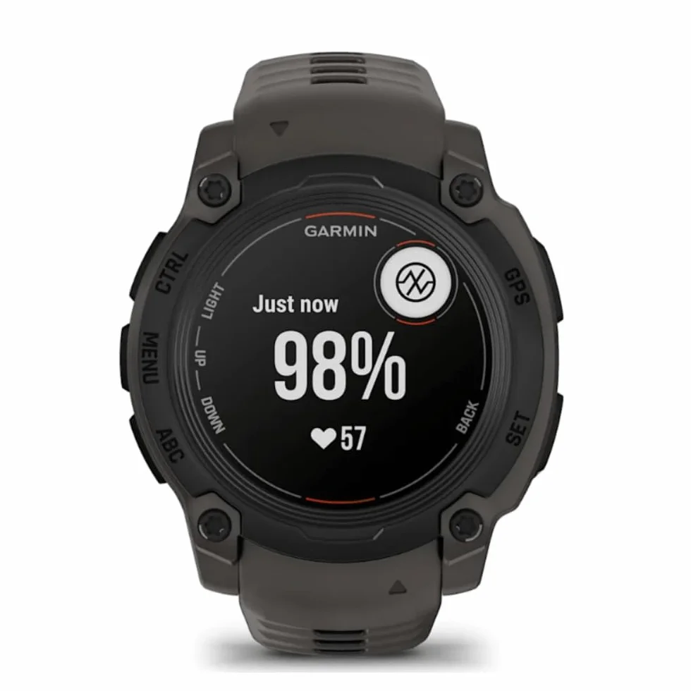 Garmin Instinct E [Renewed], 40 mm wytrzymały smartwatch GPS z istotnymi inteligentnymi funkcjami, wbudowane aplikacje sportowe, super wytrzymałe funkcje konstrukcyjne, czarna luneta z paskiem