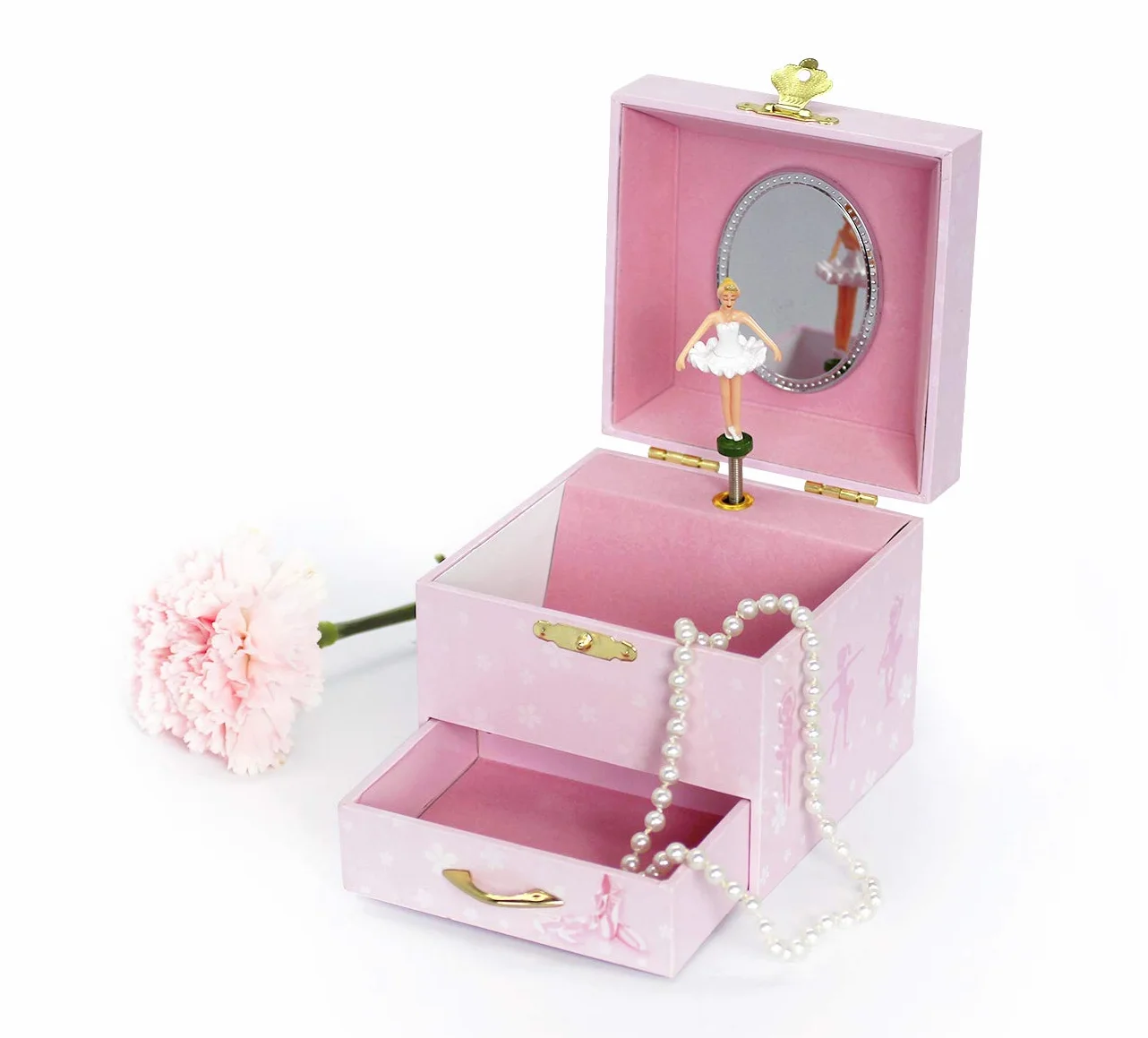 Trousselier TROUS20975 Balerina Shoe Musical Cube Box - Różowy