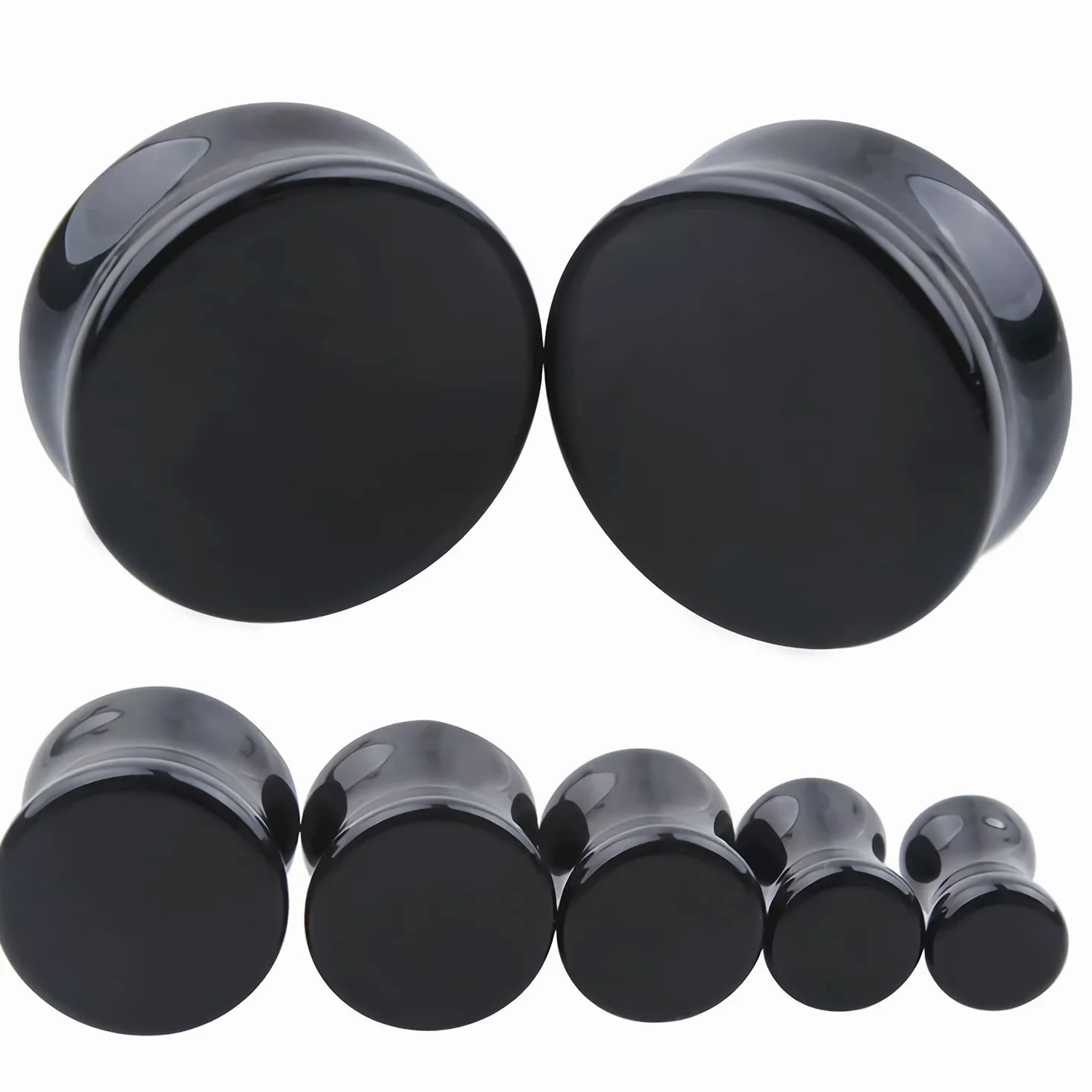 2 szt. Gauge Opal Zatyczki do uszu Piercing Zestaw Biżuterii Podwójne Flare Siodło Rozciąganie Gages Tunele Expander 5mm