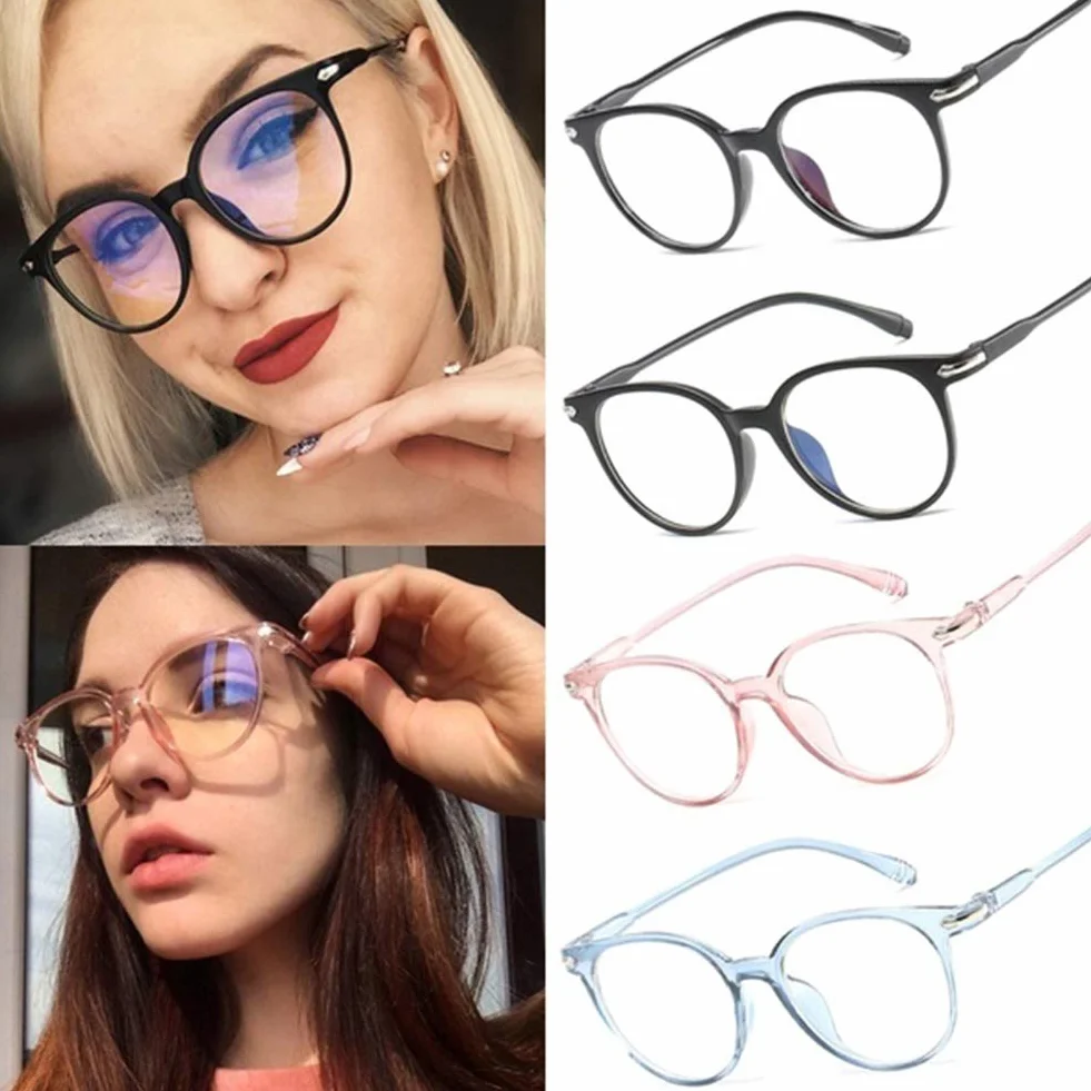 Unisex okrągła ramka na okulary, przezroczysta ochrona okularów przezroczyste soczewki oprawki okularów