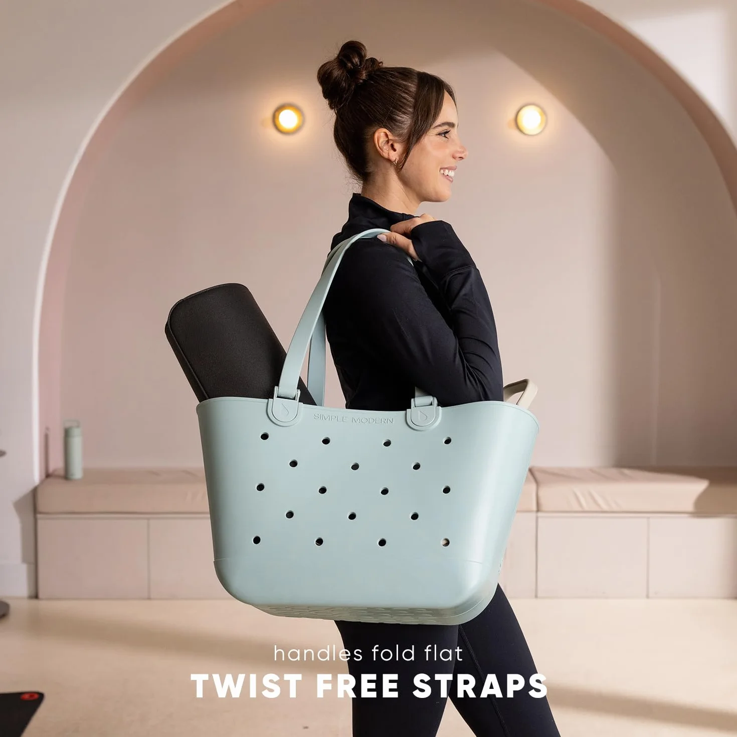 Simple Modern Torba plażowa z gumy, Purple Breeze, l