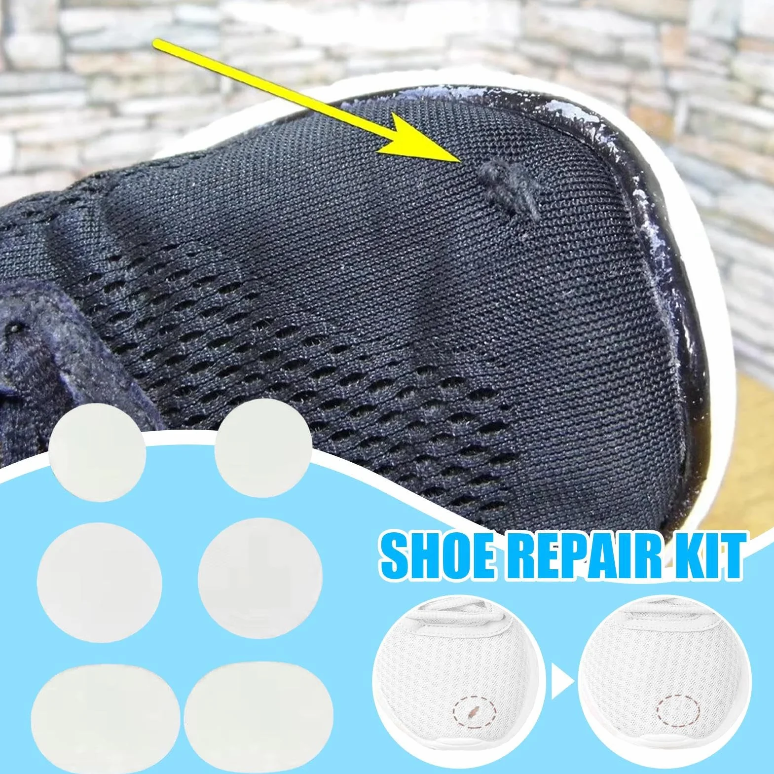 Shoe Repair Patches, Sneaker Insert Kit, 1.97x1.57in Non-Slip Heel Protectors, Authentic Wear-Resistant Material, Easy Apply Design for Shoe Maintenance Protection Use