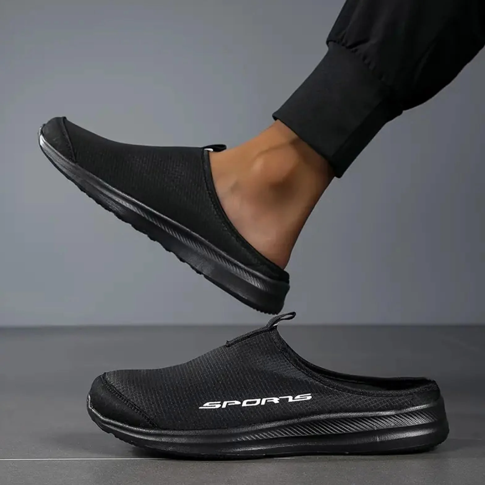 Sneakersy męskie do biegania, buty sportowe, slipy, chodaki dla kobiet i mężczyzn, lekkie buty z otwartą tyłem, buty trekkingowe, oddychające kapcie z zamkniętymi palcami, męskie trampki