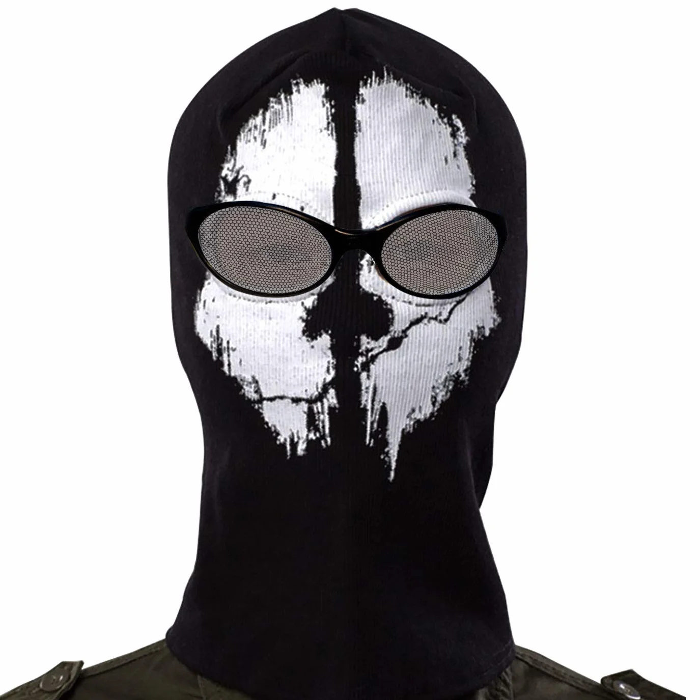 TRIXES Maska ducha - Kominiarka dla mężczyzn i kobiet - Wiatroszczelna ocieplacz na całą twarz, horror, narciarstwo, cosplay, Airsoft, motocykl, deskorolka, paintball, jeden rozmiar, czarna