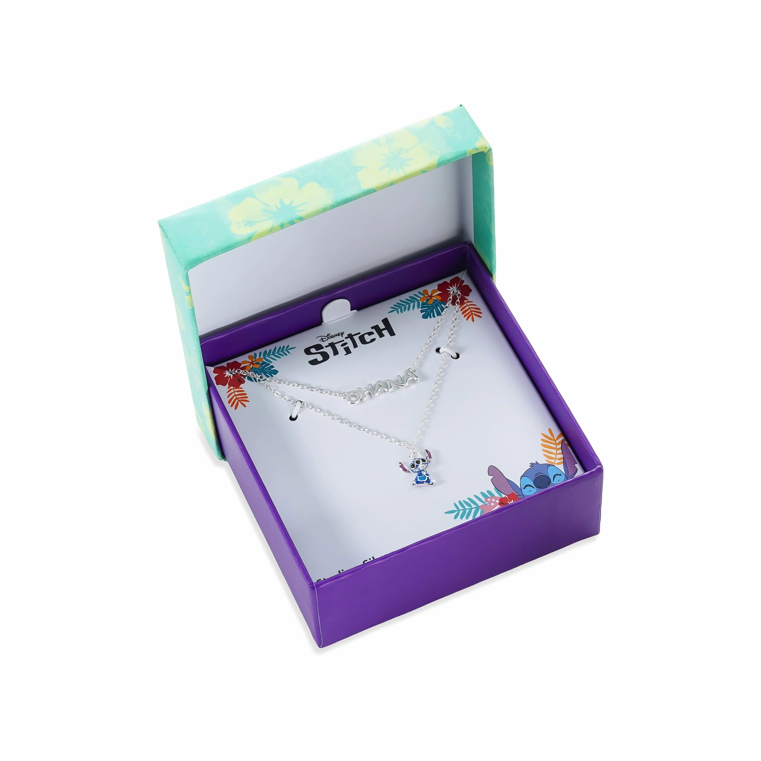 Disney Naszyjnik Stitch Ohana, Rozmiar uniwersalny, Srebro