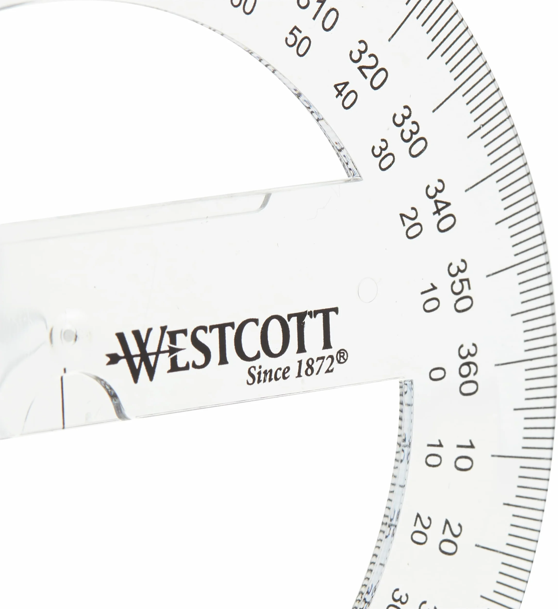Westcott E-10135 00 kątomierz z tworzywa sztucznego, 10 cm, przezroczysty