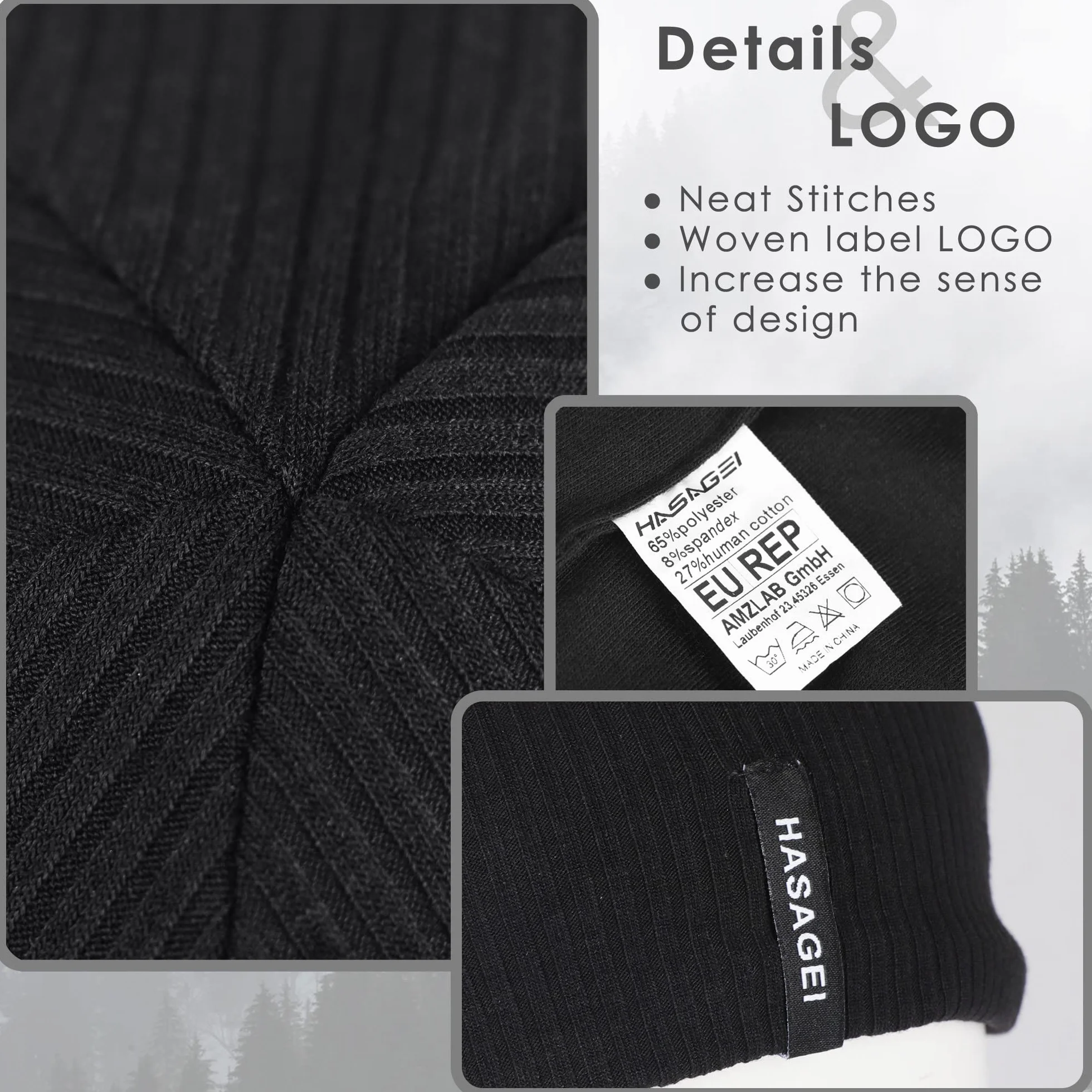 HASAGEI Czapka dla mężczyzn i kobiet, Slouch Beanie, damska czapka, na czas przejściowy, miękka, lekka, modna z dżerseju, uniseks, ciepła zimowa, idealna na wiosnę, jesień i zimę, czarna, jeden rozmiar