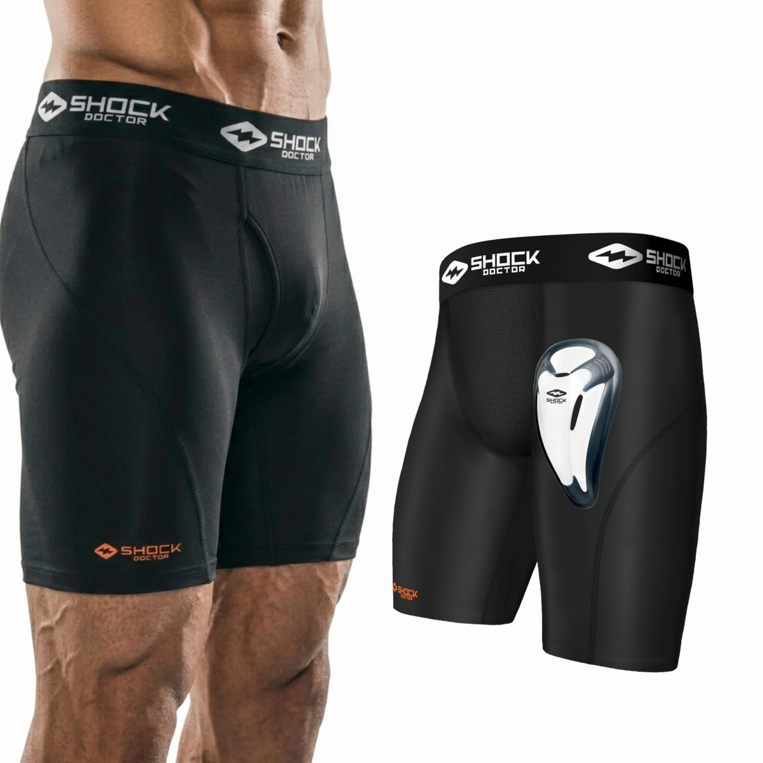 Shock Doctor Męskie spodenki kompresyjne Core z miseczką Bio Flex