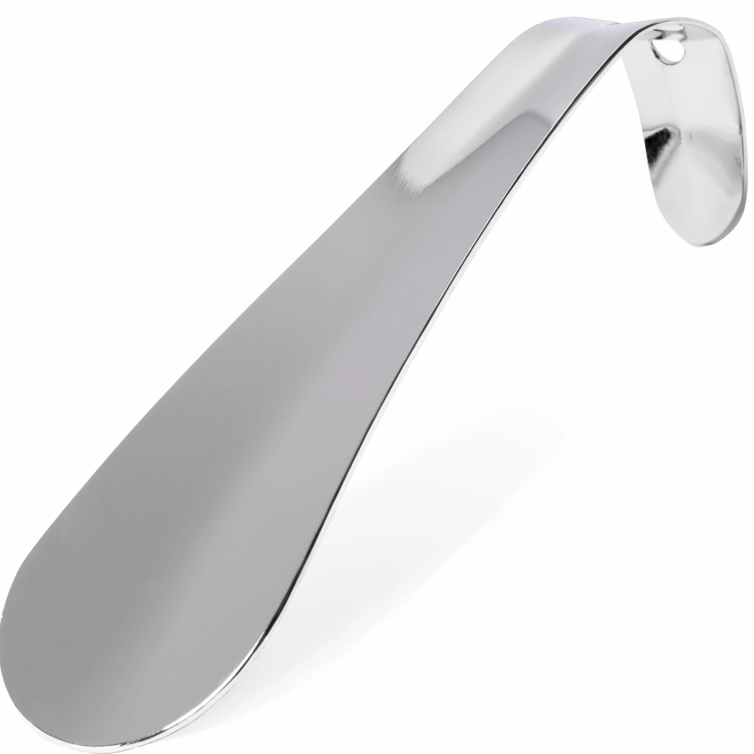 biped metalowa łyżka do butów - stabilna łyżka do butów o długości 16 cm - z haczykiem i otworem do praktycznego zawieszenia - ergonomicznie ukształtowana metalowa łyżka do butów