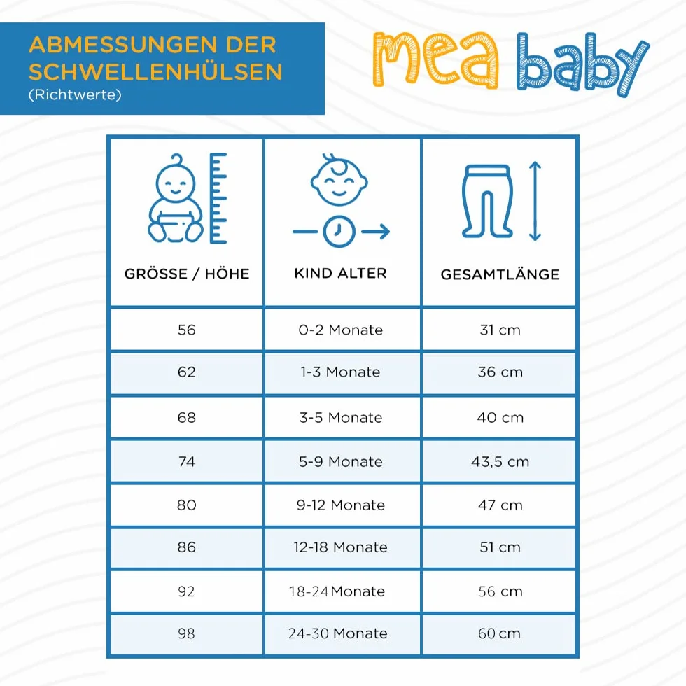MEA BABY Spodnie Niemowlęce Unisex ze Stopką - 100% Bawełna, 5 Szt. Półśpiochy dla Chłopców i Dziewczynek