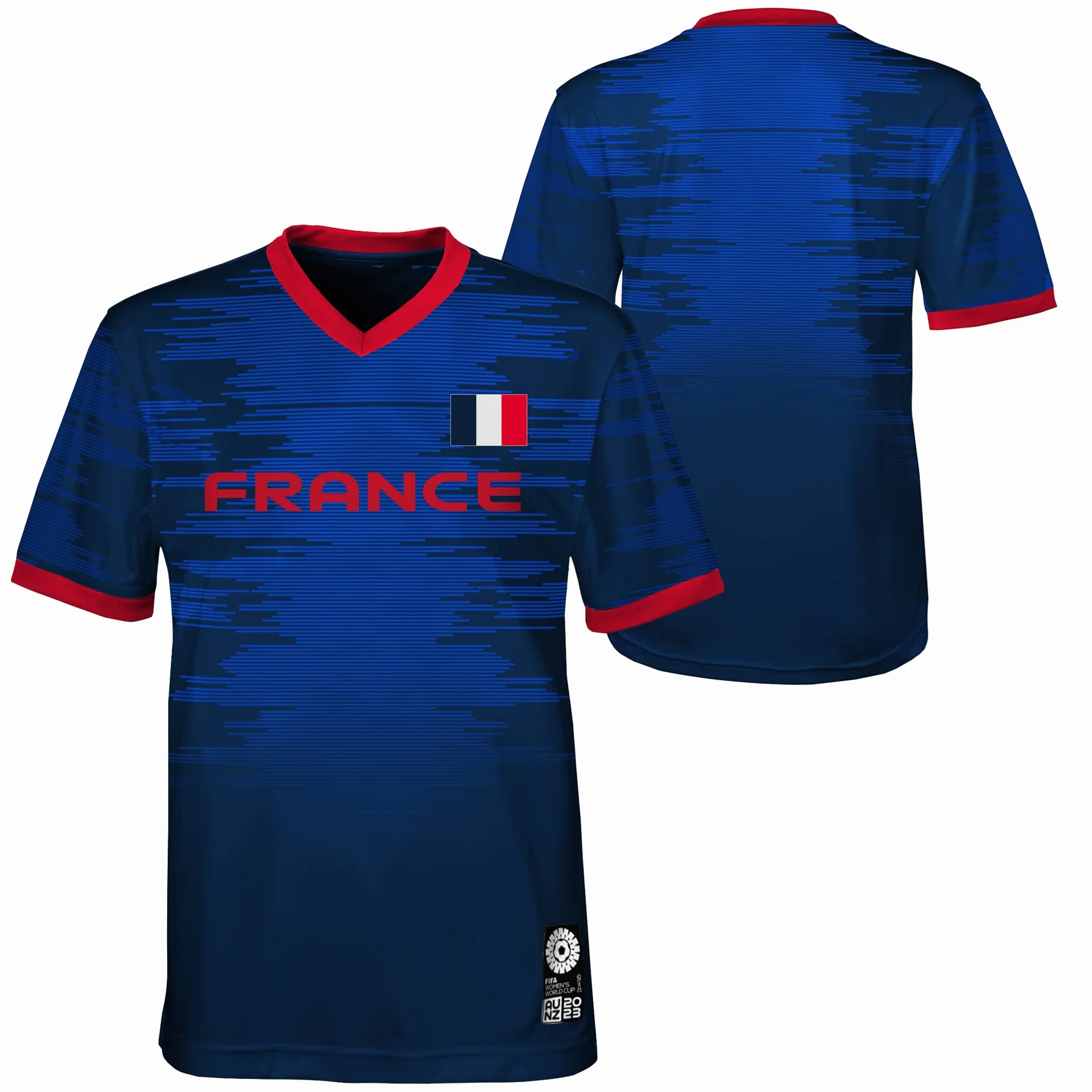 FIFA Official Team Jersey 2023-World Cup of Football Woman-France T-Shirt, niebieski, 8-10 lat mieszany, Niebieski