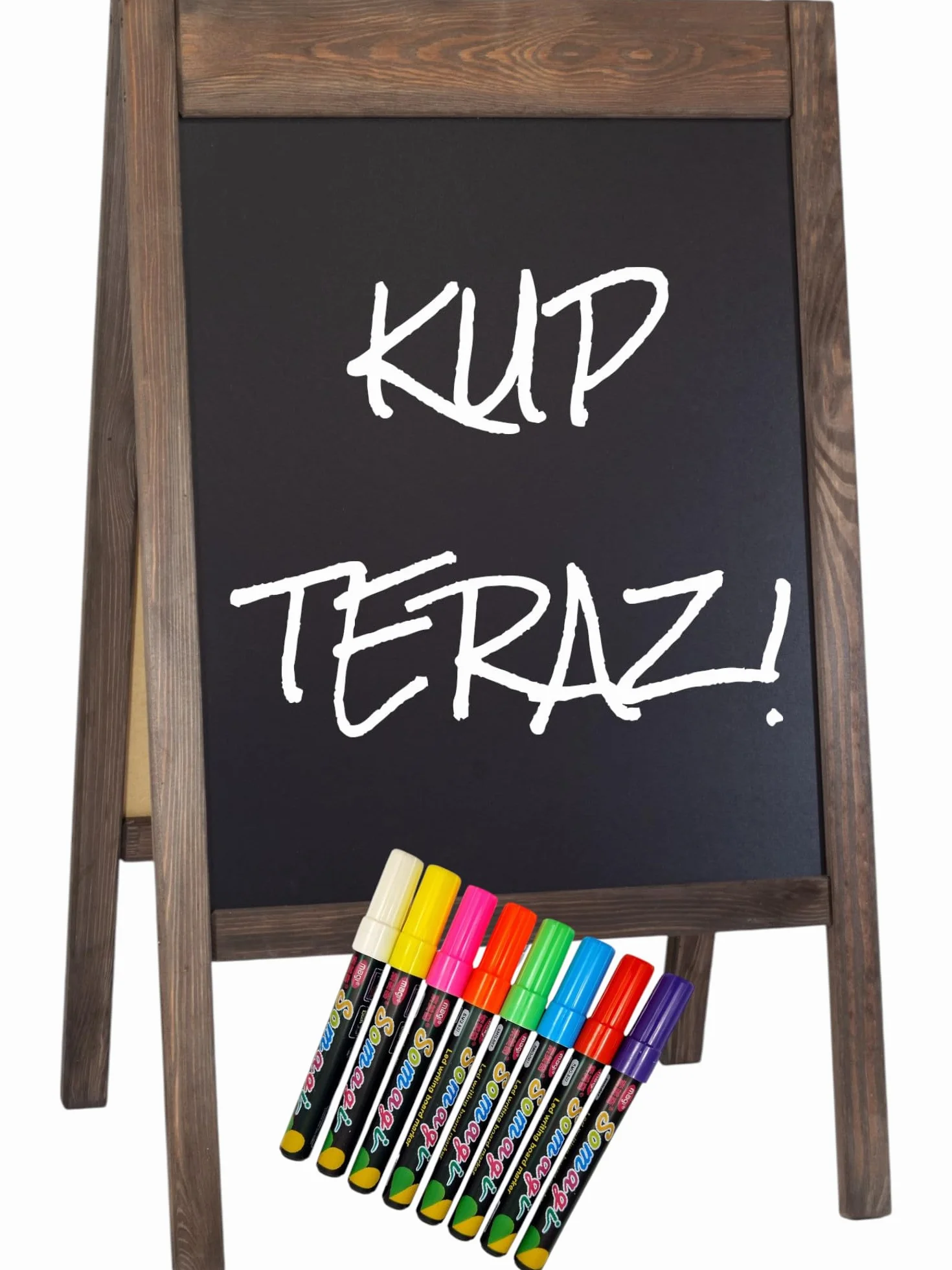 POTYKACZ Dwustronny duży stojak REKLAMOWY 100x60 tablica + GRATIS PISAKI