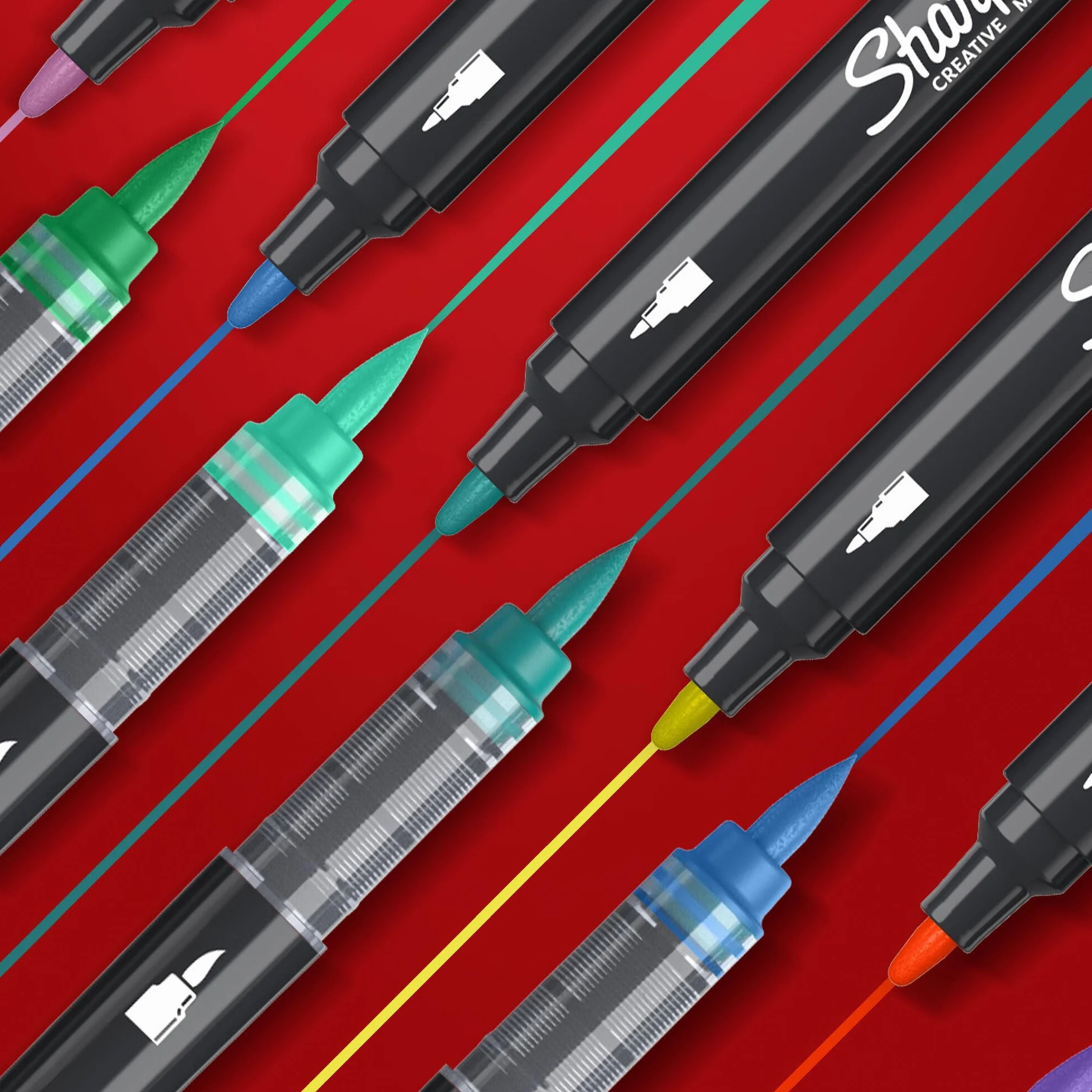 Sharpie Kreatywne markery, akrylowe markery na bazie wody, końcówka pociskowa, różne kolory, 2 sztuki