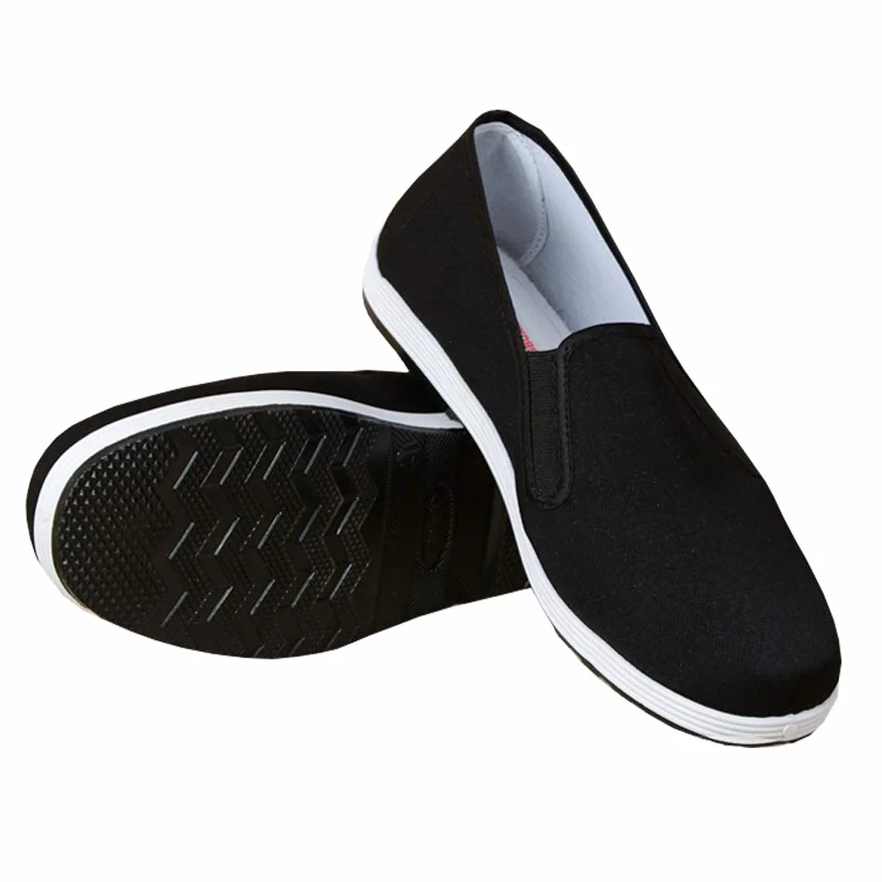 Kapcie w stylu chińskim Kung Fu Martial Arts Tai Chi buty gumowa podeszwa, uniseks, czarne