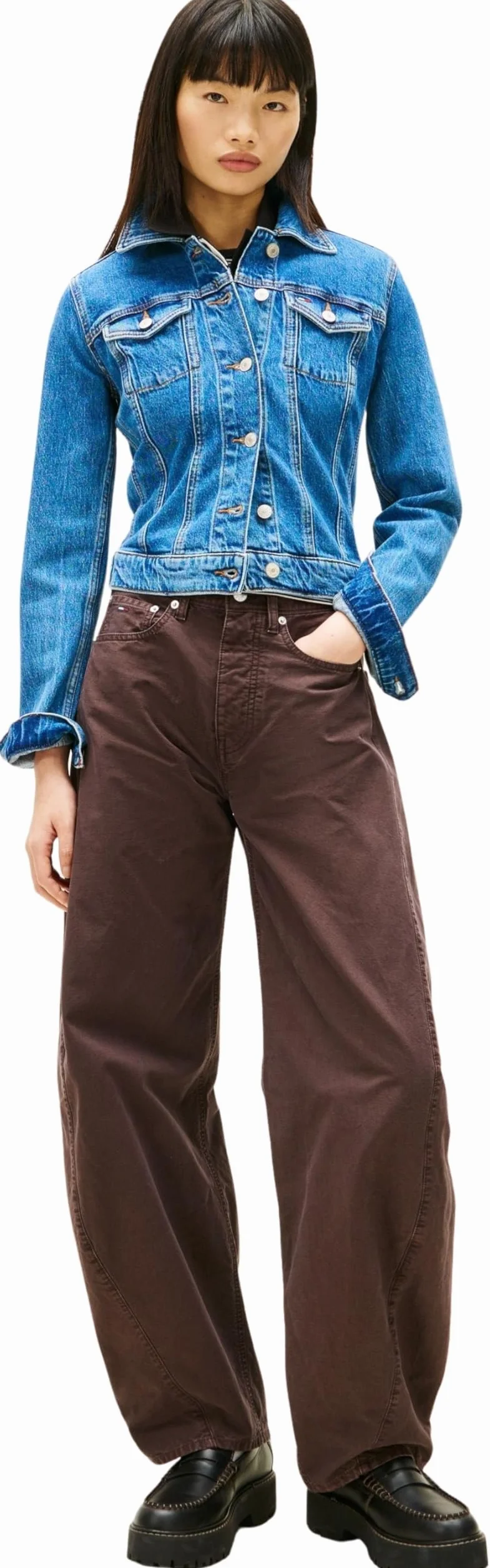 Tommy Jeans Damska kurtka VIVIANNE SKN CI8132 EXT DW0DW22489 Trucker Jacket, dżinsowa (Denim Medium), XXS, Dżins (Denim Medium), XXS