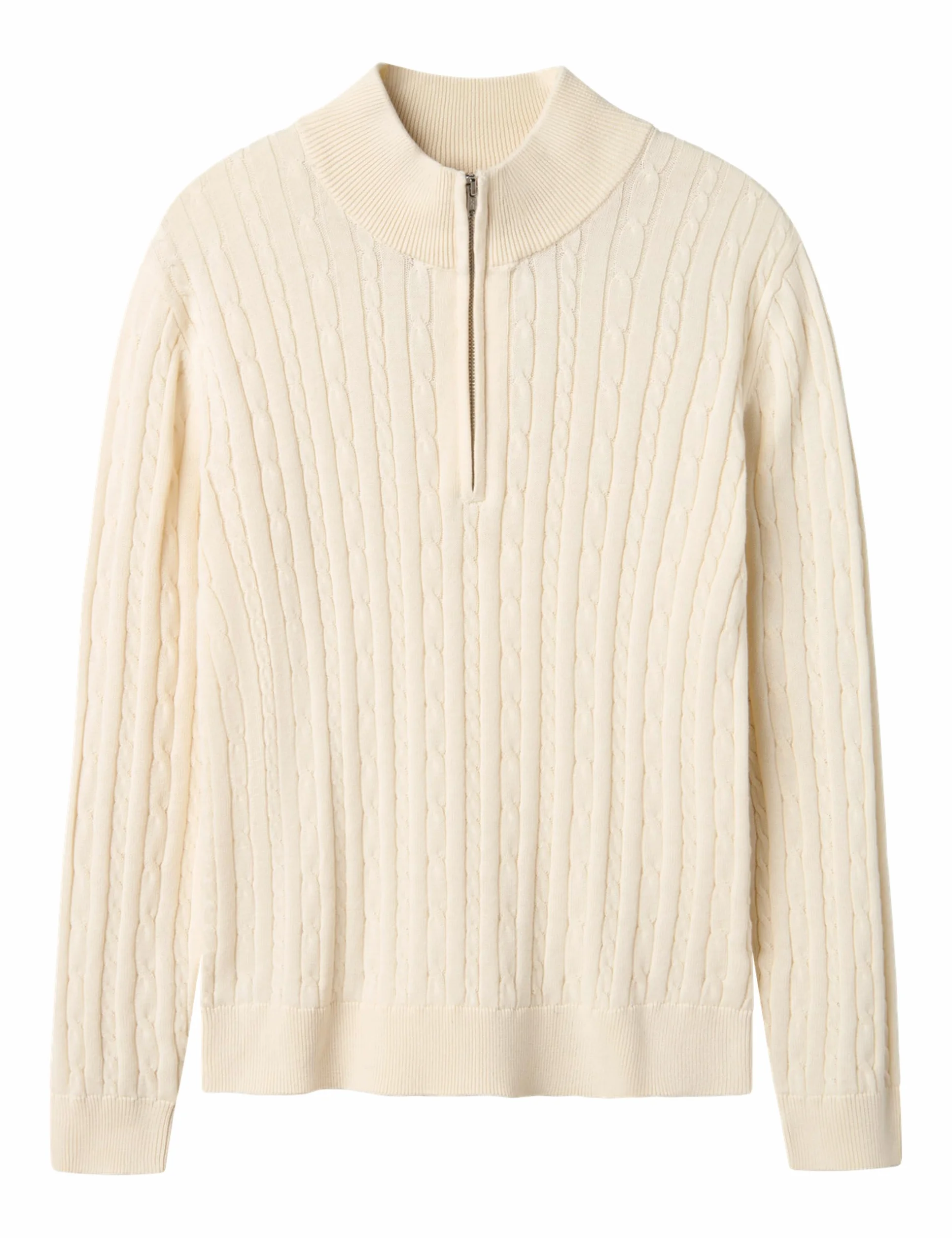 Nlmhabel Ls Half Zip S Knit, Antique White, 158-164