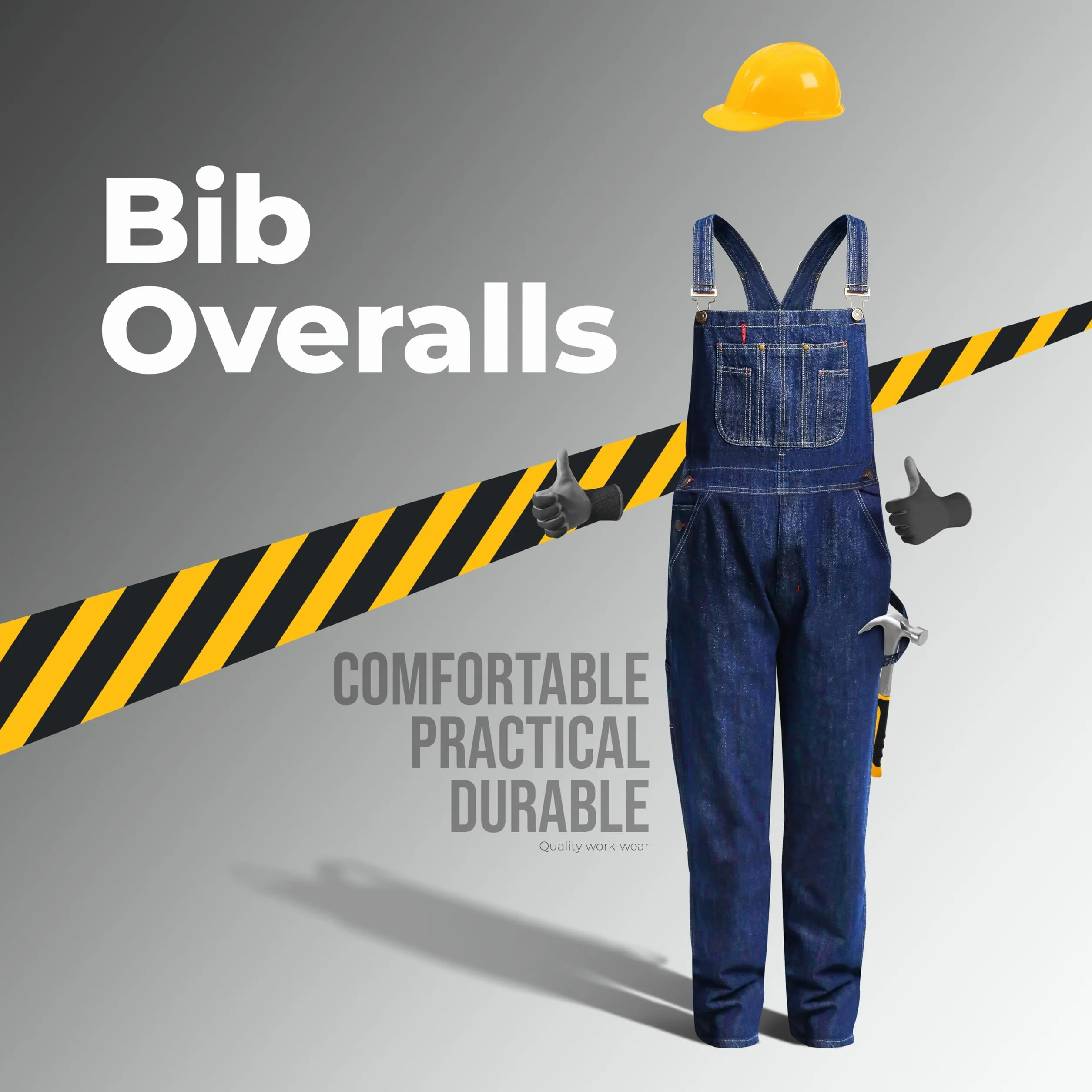 GREAT BIKERS GEAR - Męskie ogrodniczki dżinsowe ogrodniczki dżinsy Brace duży i wysoki klucz Pro Heavy Duty Workwear Mario Cargo
