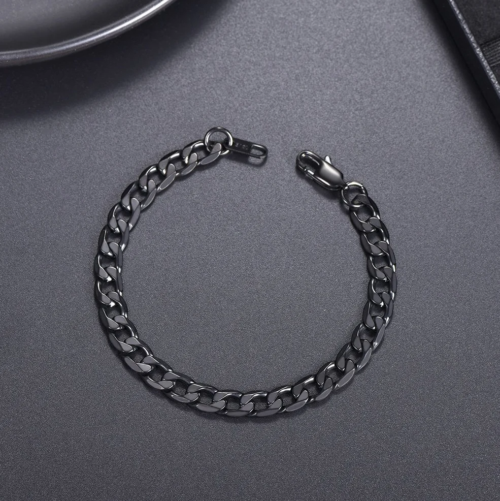 PROSTEEL Bransoletka męska, dostępny grawerunek, długość 19/21 cm, pozłacana/stal nierdzewna 316L / czarna (zapakowana w pudełko na prezent) e Stal nierdzewna, colore: C-Czarny, cod. PSH3006H-19
