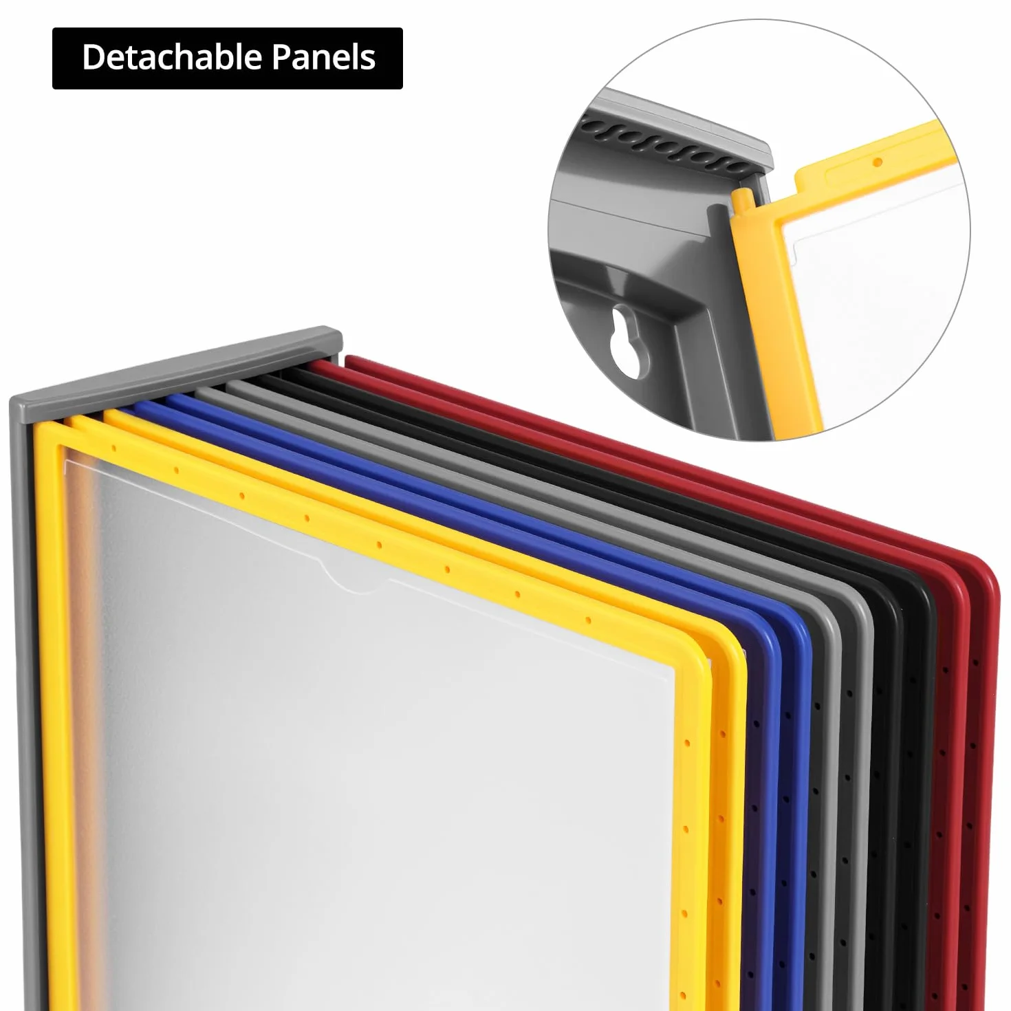 QWORK® System wystaw ściennych - 10X paneli ekspozycyjnych A4 - Wielokolorowe teczki na dokumenty do sal wystawowych, restauracji, biur, miejsc publicznych