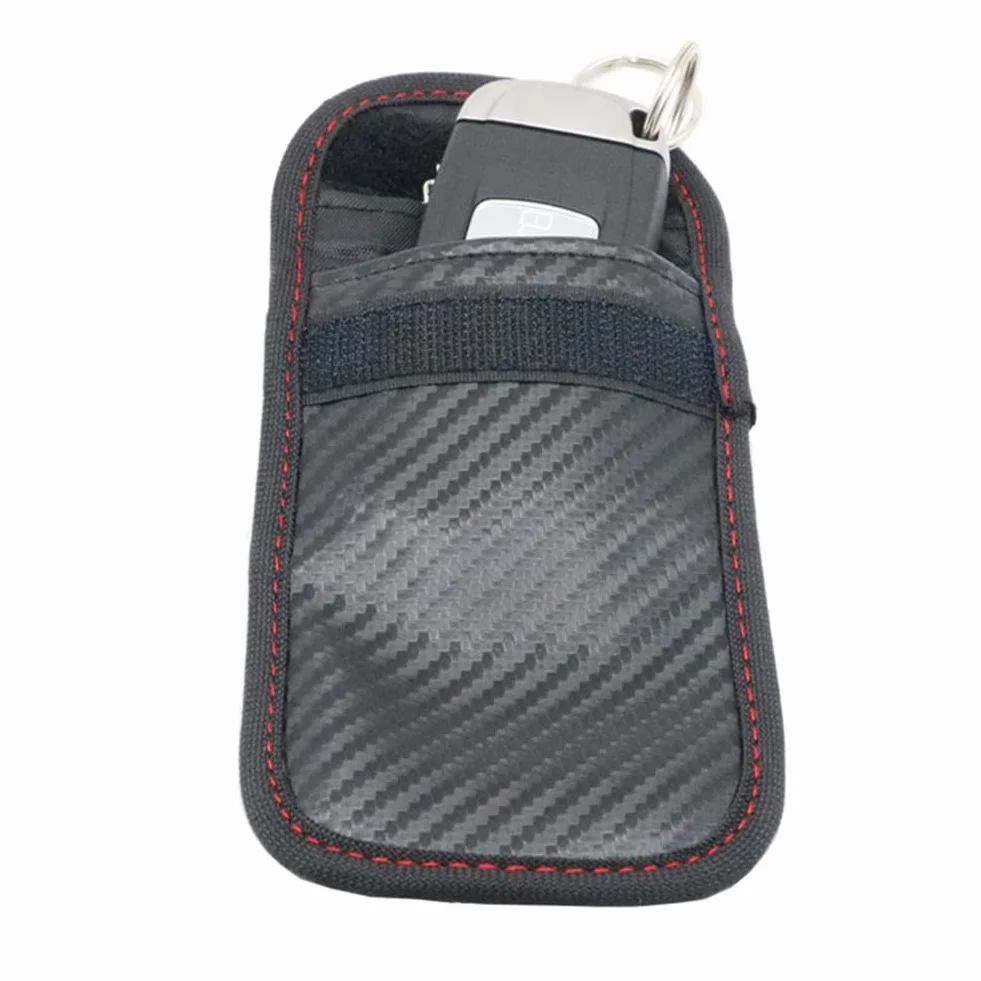 Alnicov 2-pak etui na kluczyki samochodowe, torba antykradzieżowa, woreczek z haczykiem zabezpieczającym brelok, etui blokujące sygnał kluczyka samochodowego RFID (M)