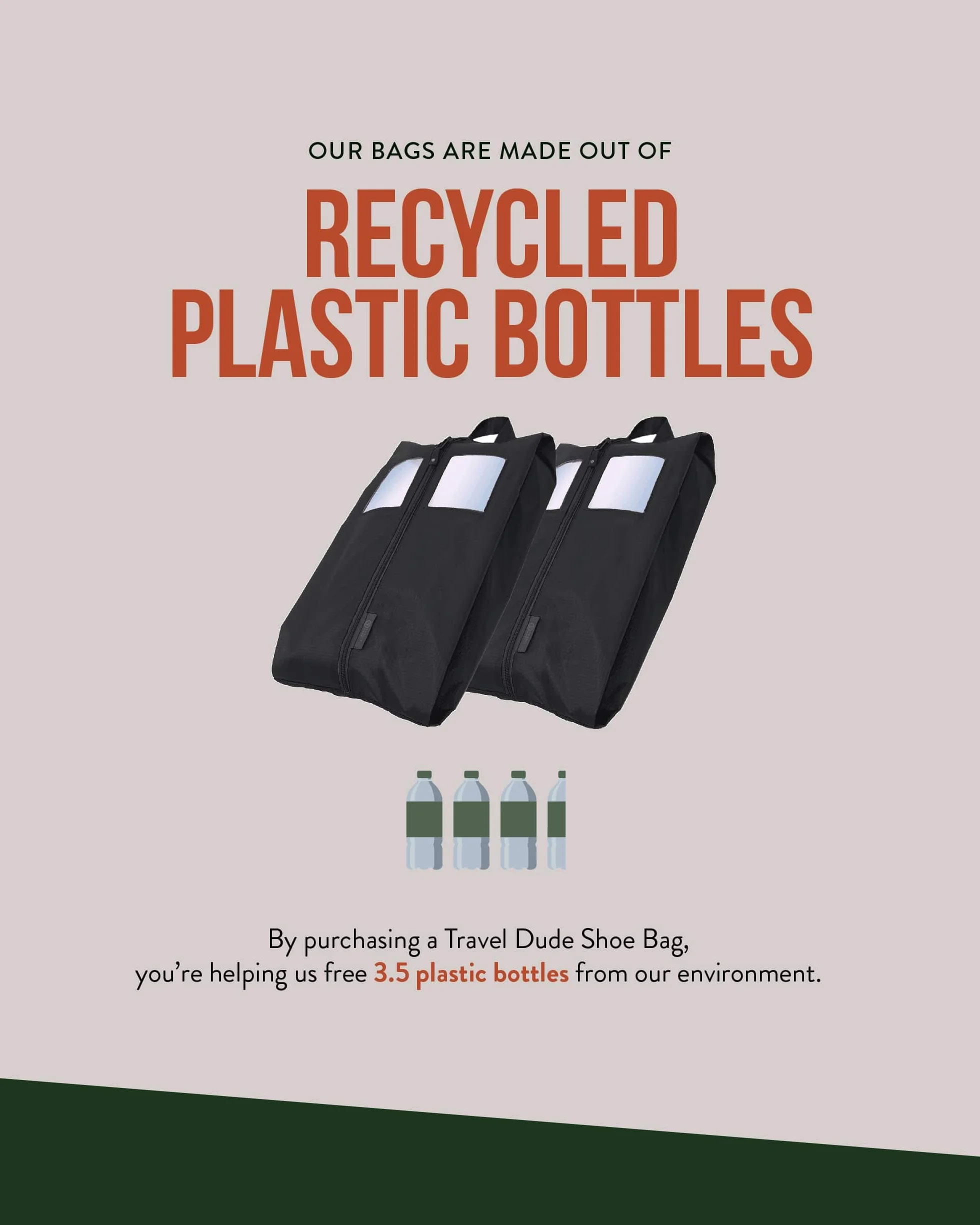 TRAVEL DUDE Zestaw kostek do pakowania z kompresją z butelek plastikowych z recyklingu, lekkie kostki do pakowania, zestaw toreb i organizer do bagażu, torby na ubrania (Czarny, Zestaw worków na buty)