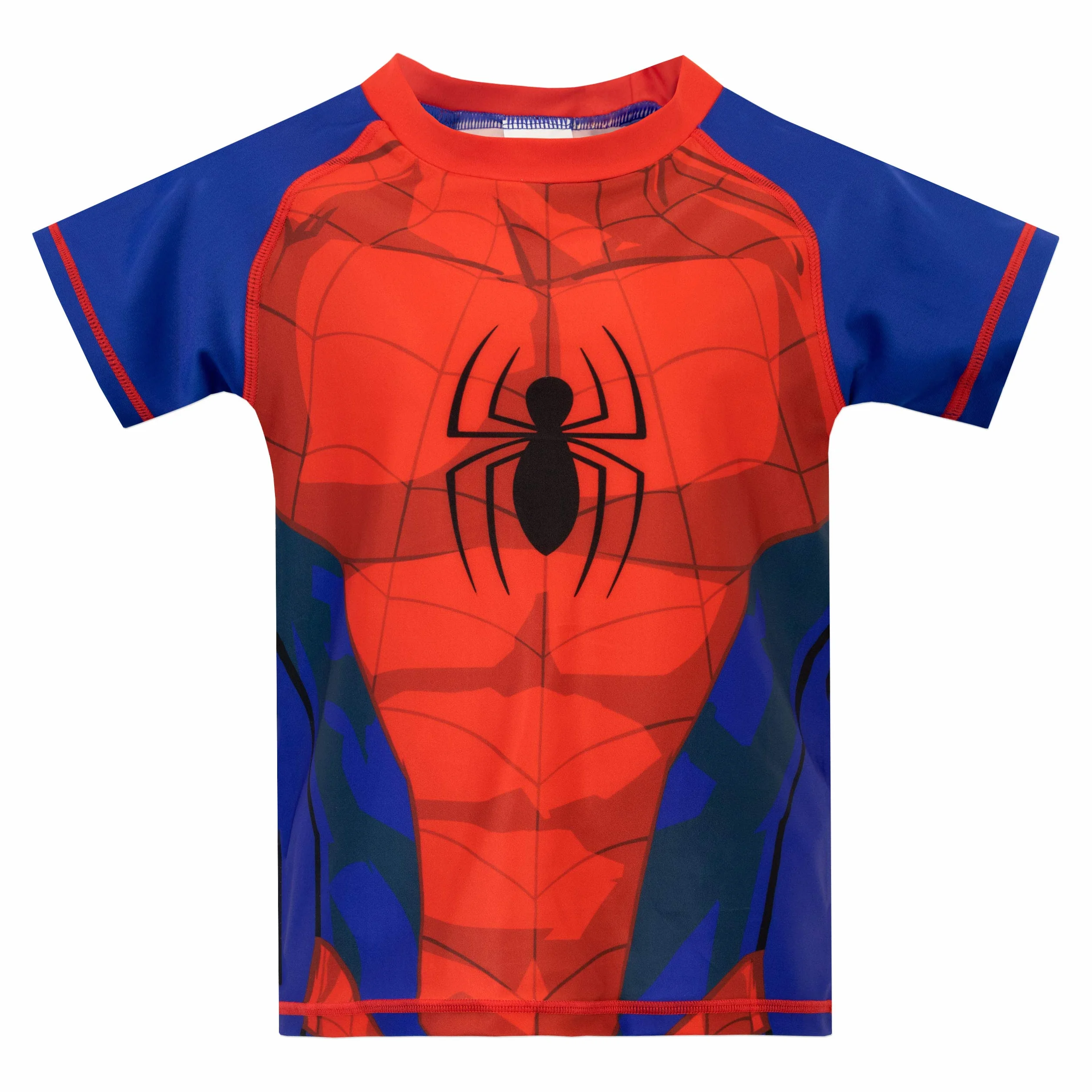 Marvel Spiderman kostium kąpielowy dla chłopców | dwuczęściowy strój kąpielowy dla chłopców | koszulka i kąpielówki dla chłopców | oficjalny produkt Spiderman