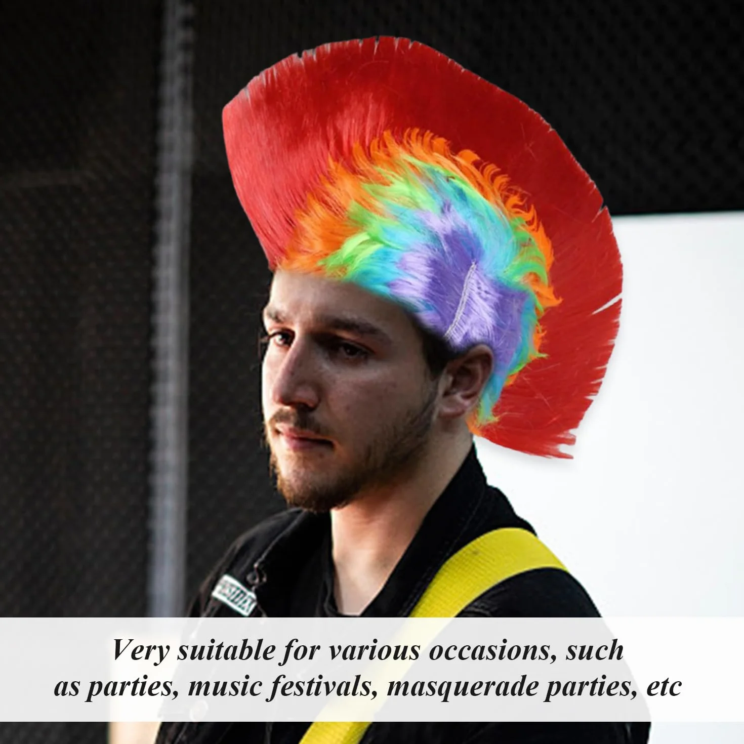 1 sztuka kolorowa peruka, nowa peruka na perukę, peruka rockowa, uniseks, zabawna peruka, nakrycie głowy na imprezę